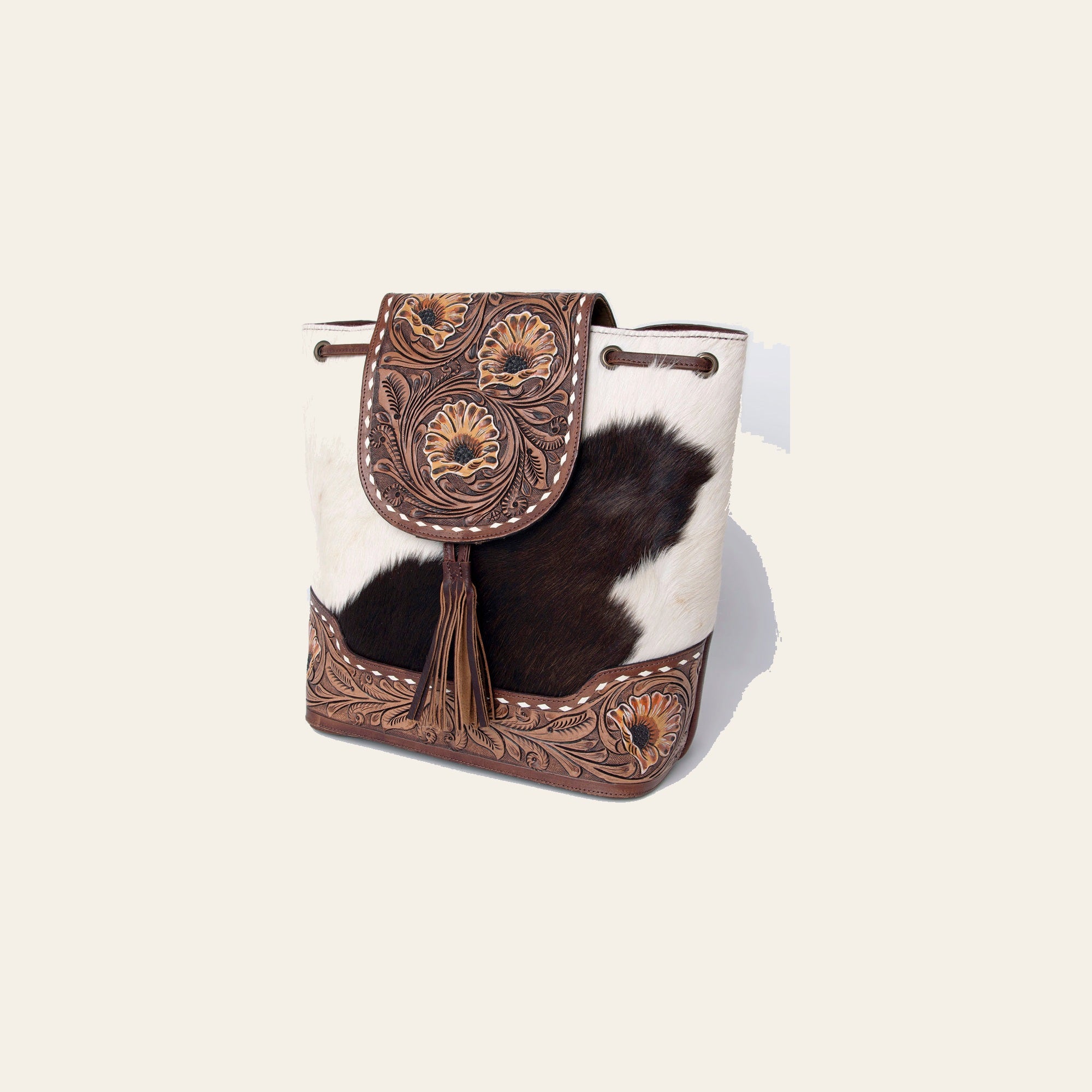 American Darling Backpack Hair-On Hand Tooled Genuine Leather