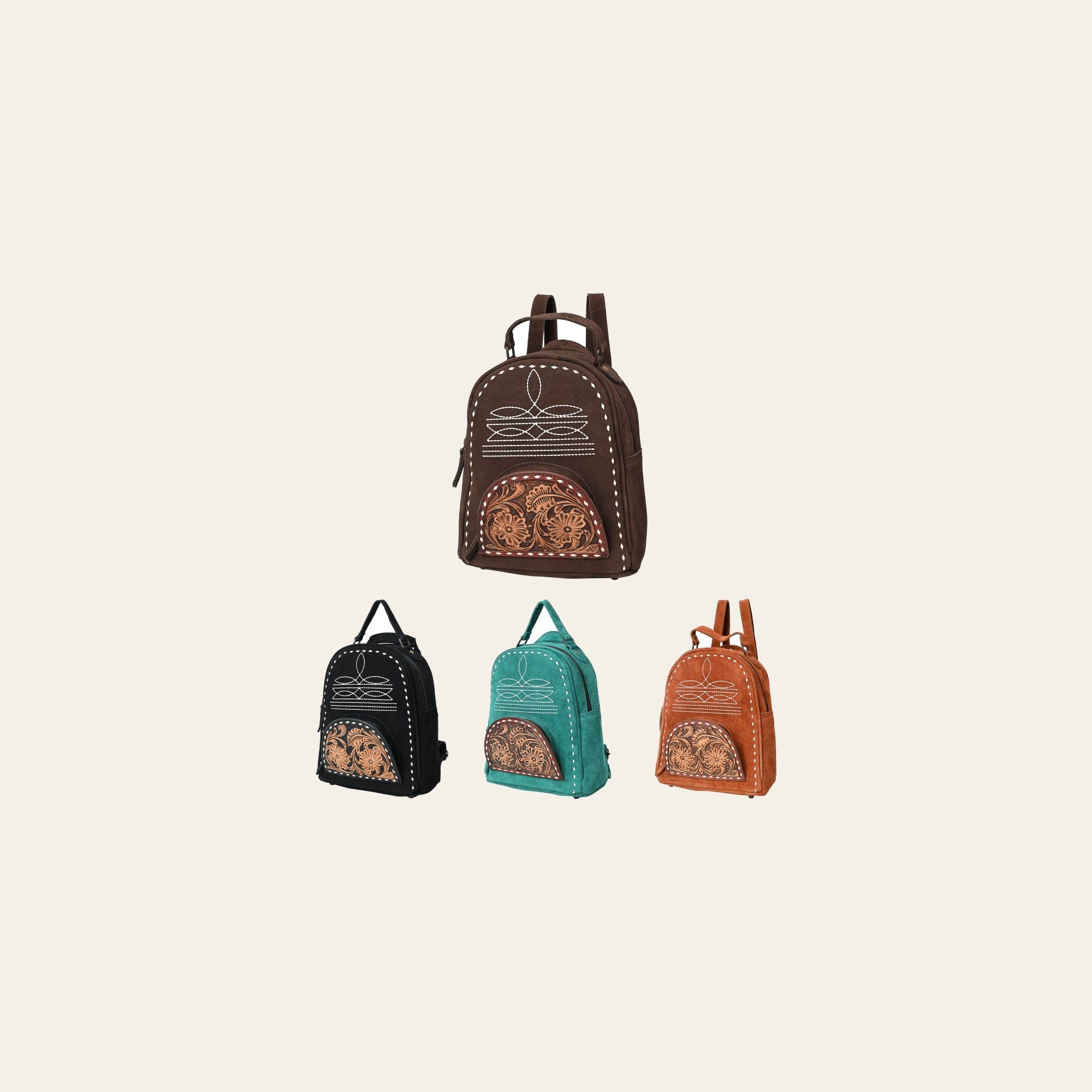 American Darling Backpack Hand Tooled Genuine Leather