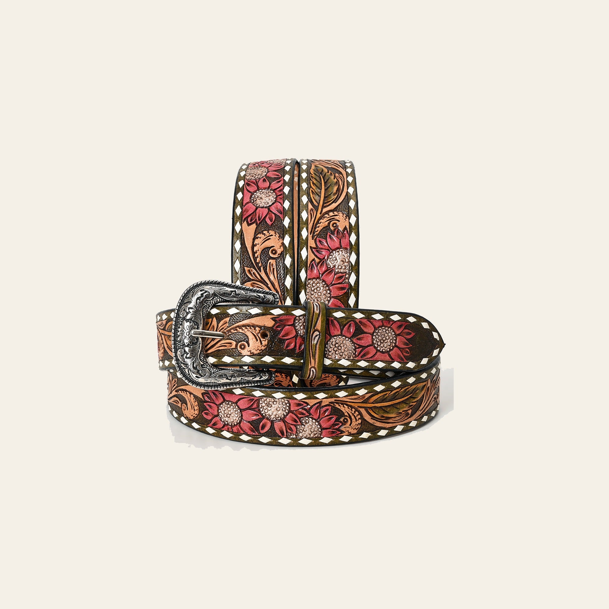 American Darling Beautifully Hand Tooled Genuine American Leather Belt Men and  Women
