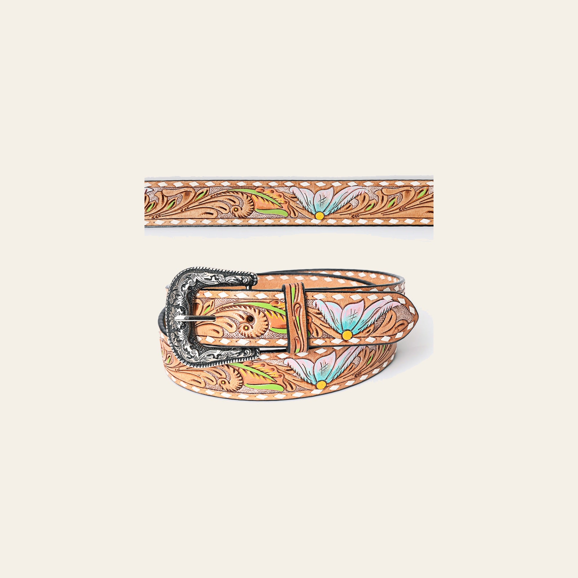 American Darling Beautifully Hand Tooled Genuine American Leather Belt Men and  Women