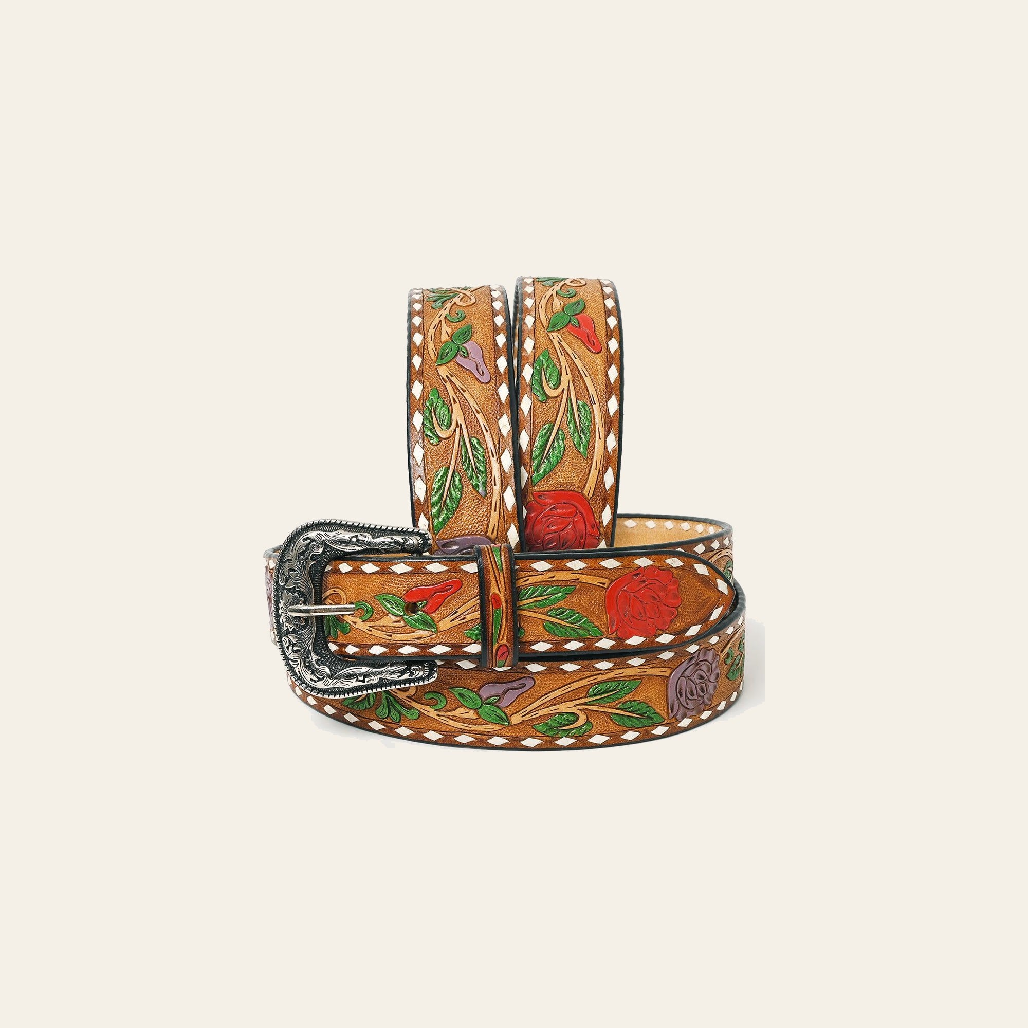 American Darling Beautifully Hand Tooled Genuine American Leather Belt Men and Women