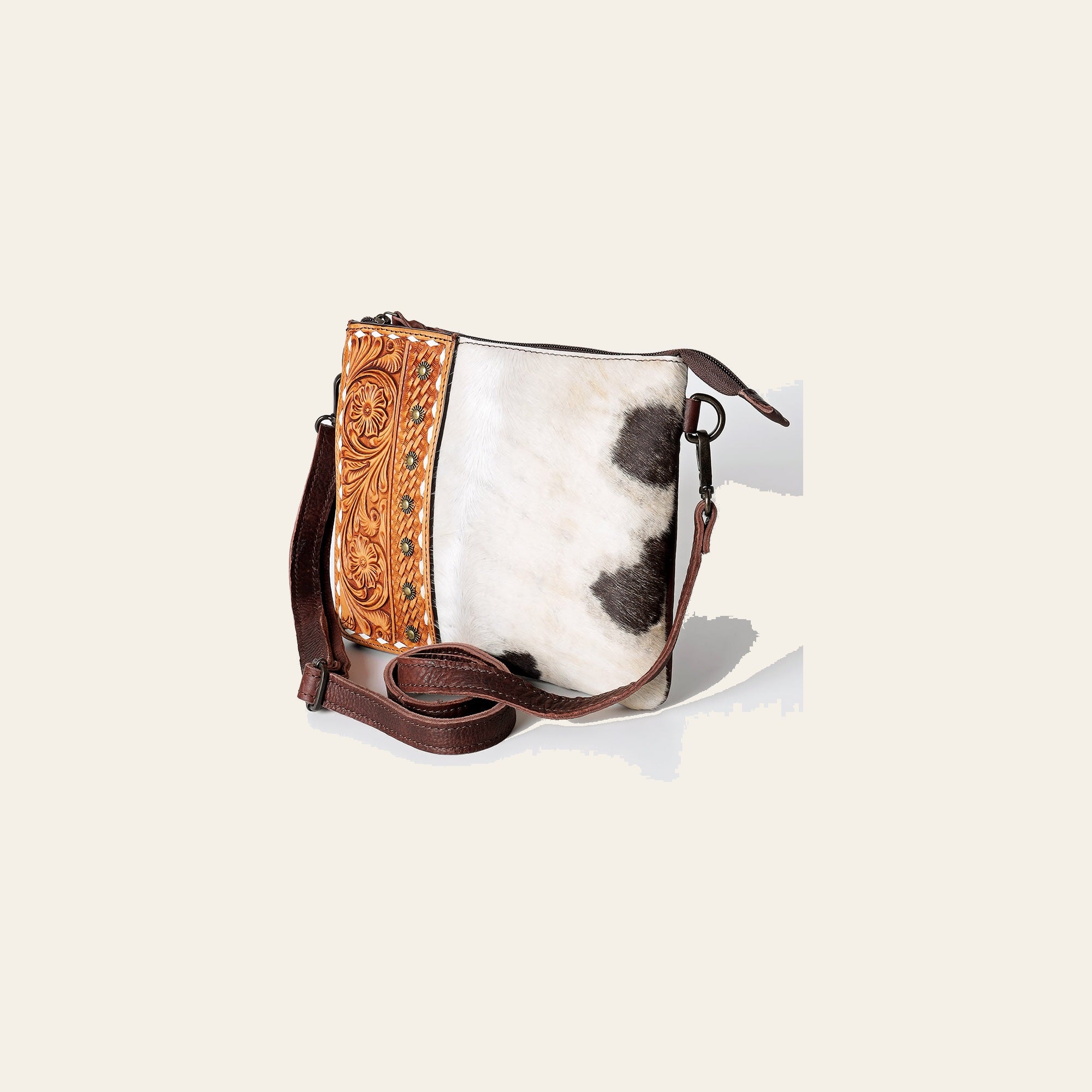 American Darling Beautifully Hand Tooled Hair-On Genuine Leather