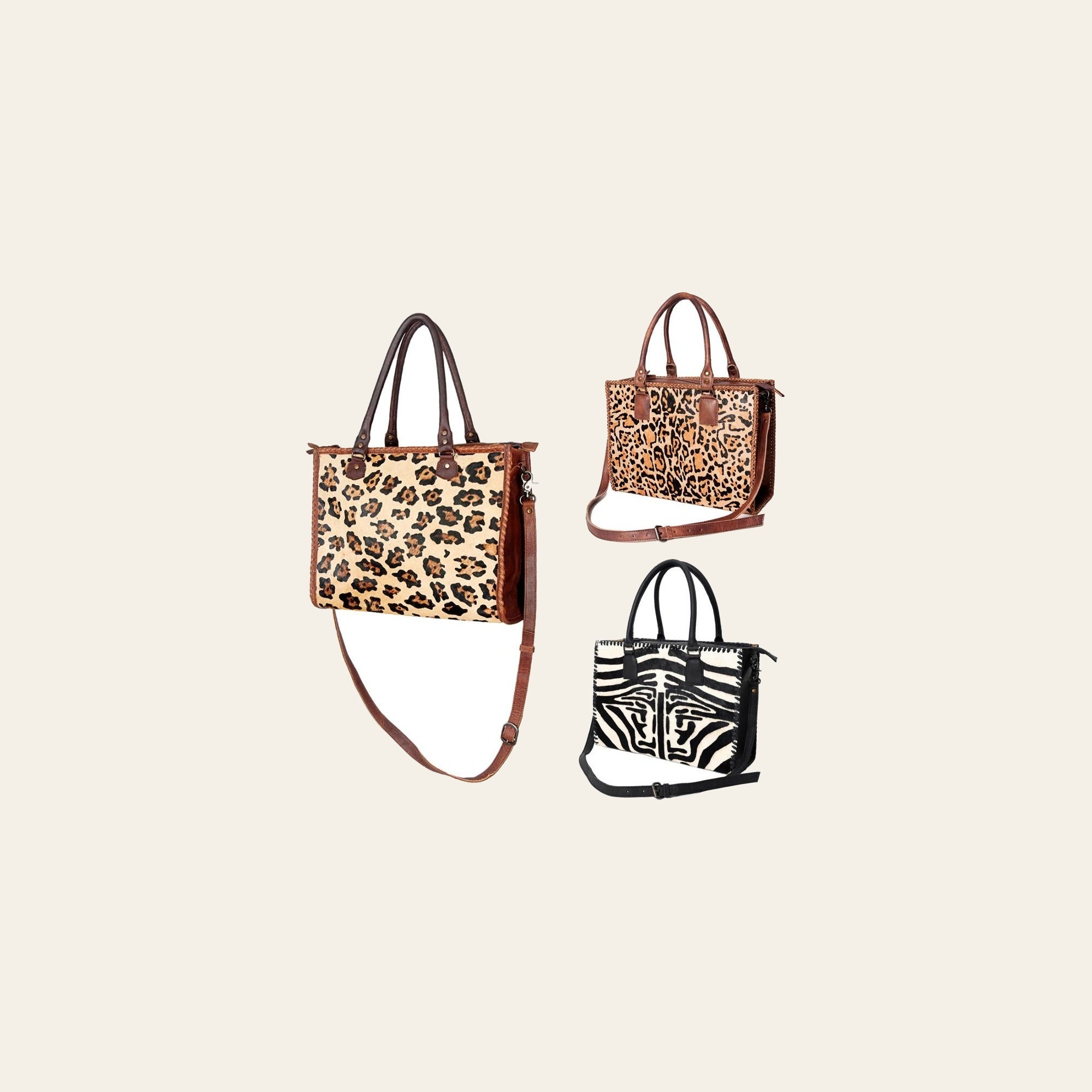 American Darling Briefcase Hair-On Genuine Leather