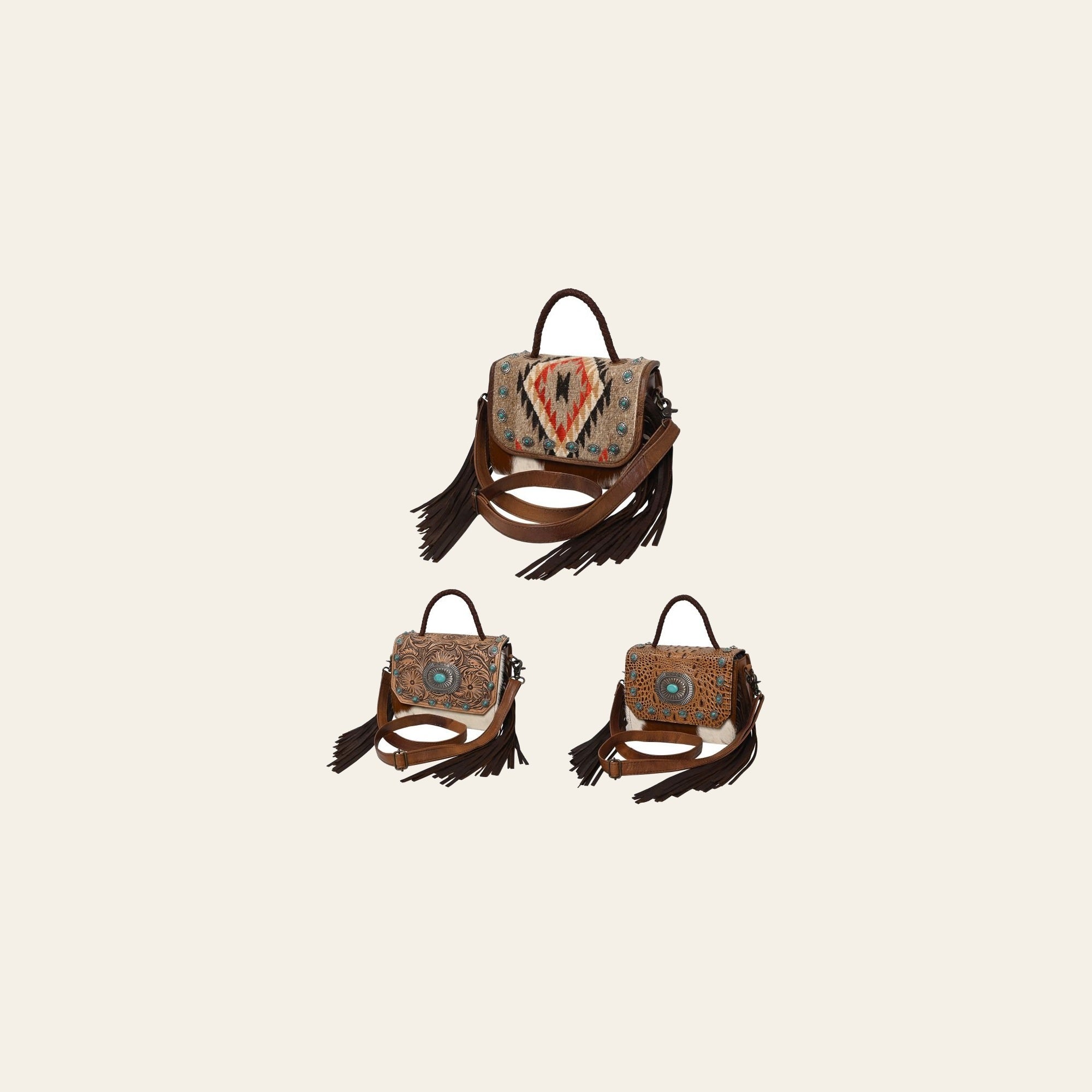 American Darling Briefcase Saddle Blanket Hair-On Genuine Leather