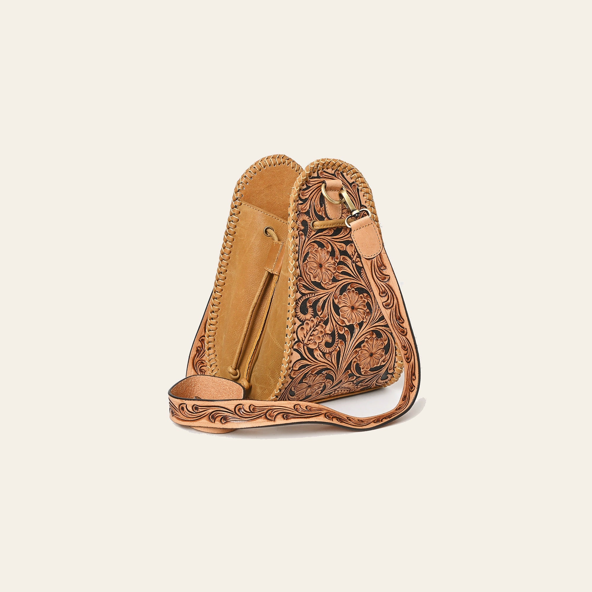 American Darling Bucket Hand Tooled Genuine Western Leather