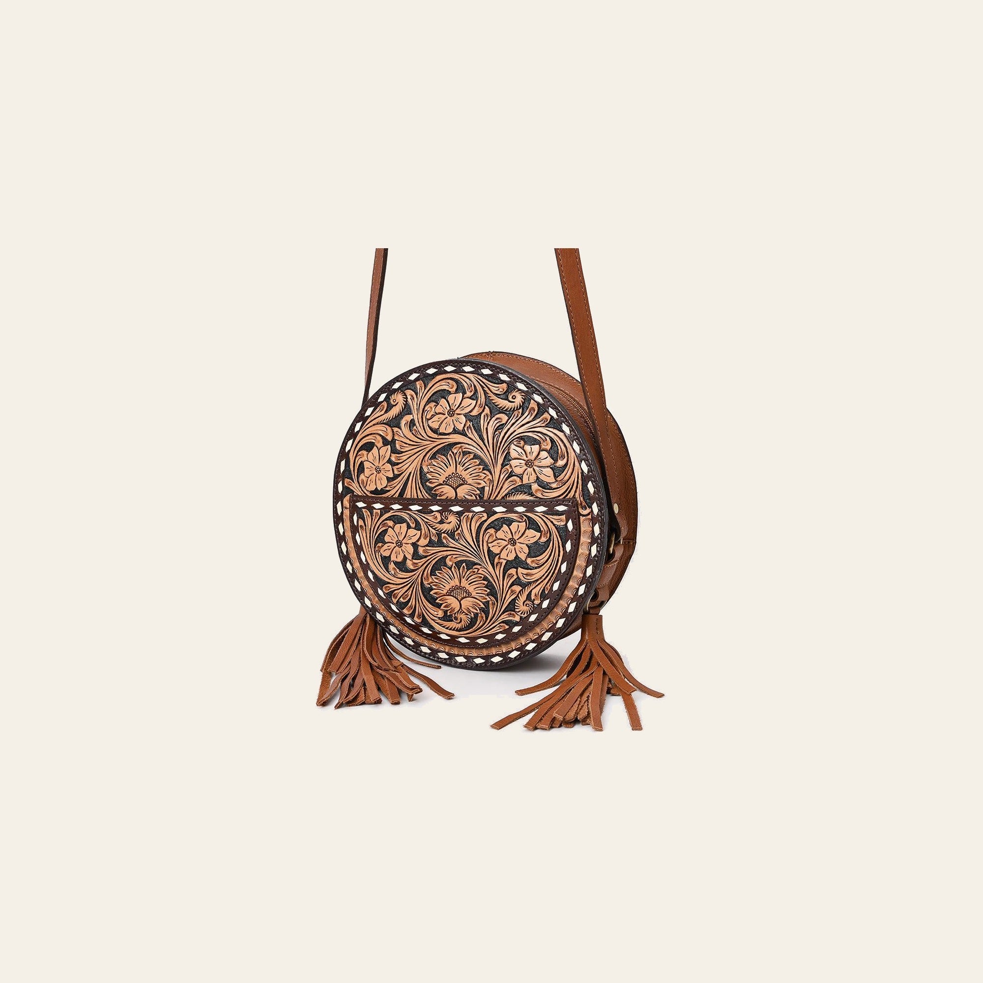 American Darling Canteen Beautifully Hand Tooled Genuine Leather