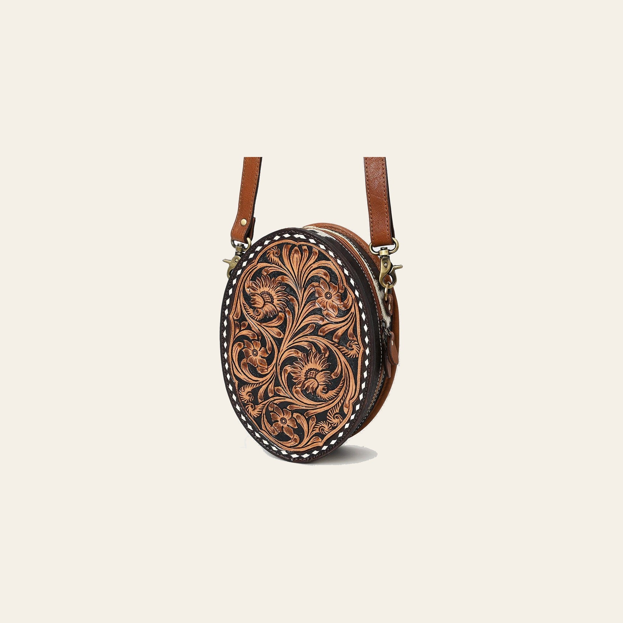American Darling Canteen Beautifully Hand Tooled Genuine Leather