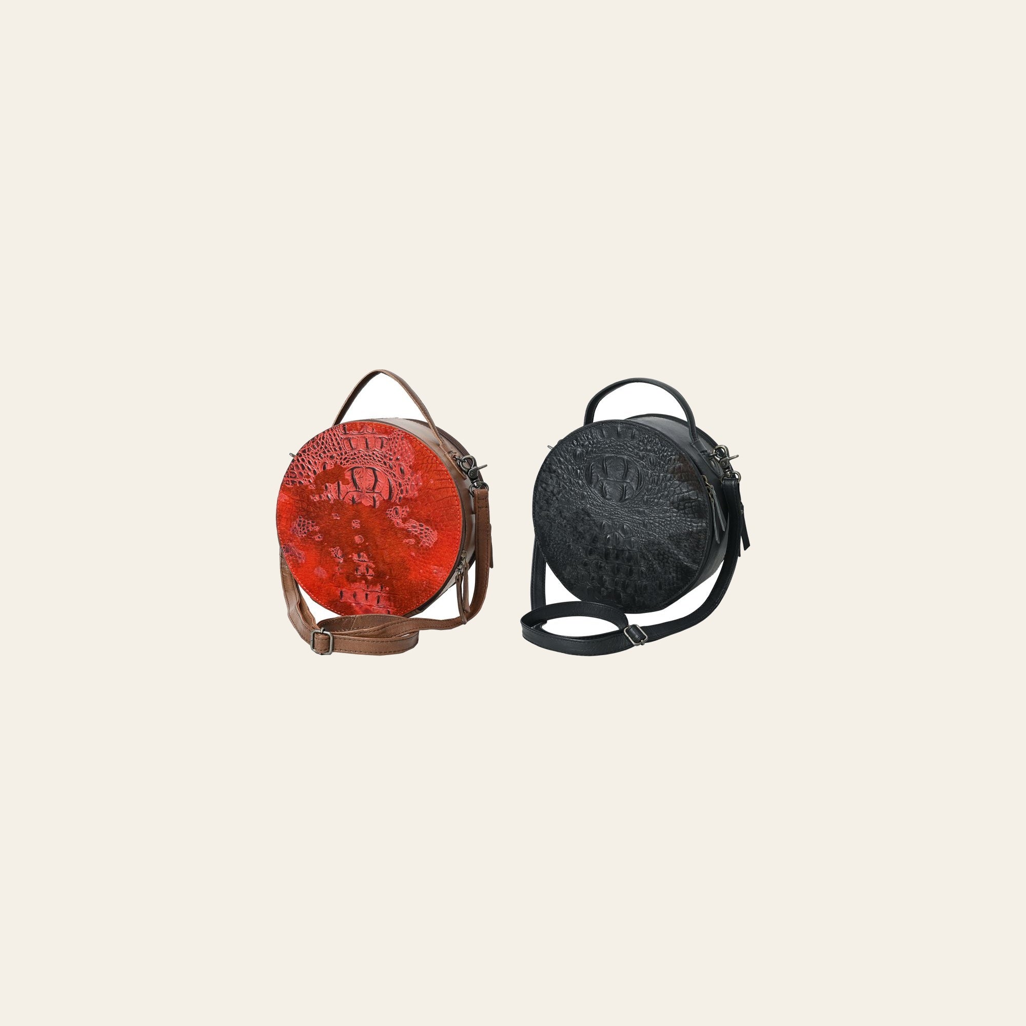 American Darling Canteen Crocodile Embossed Genuine Leather