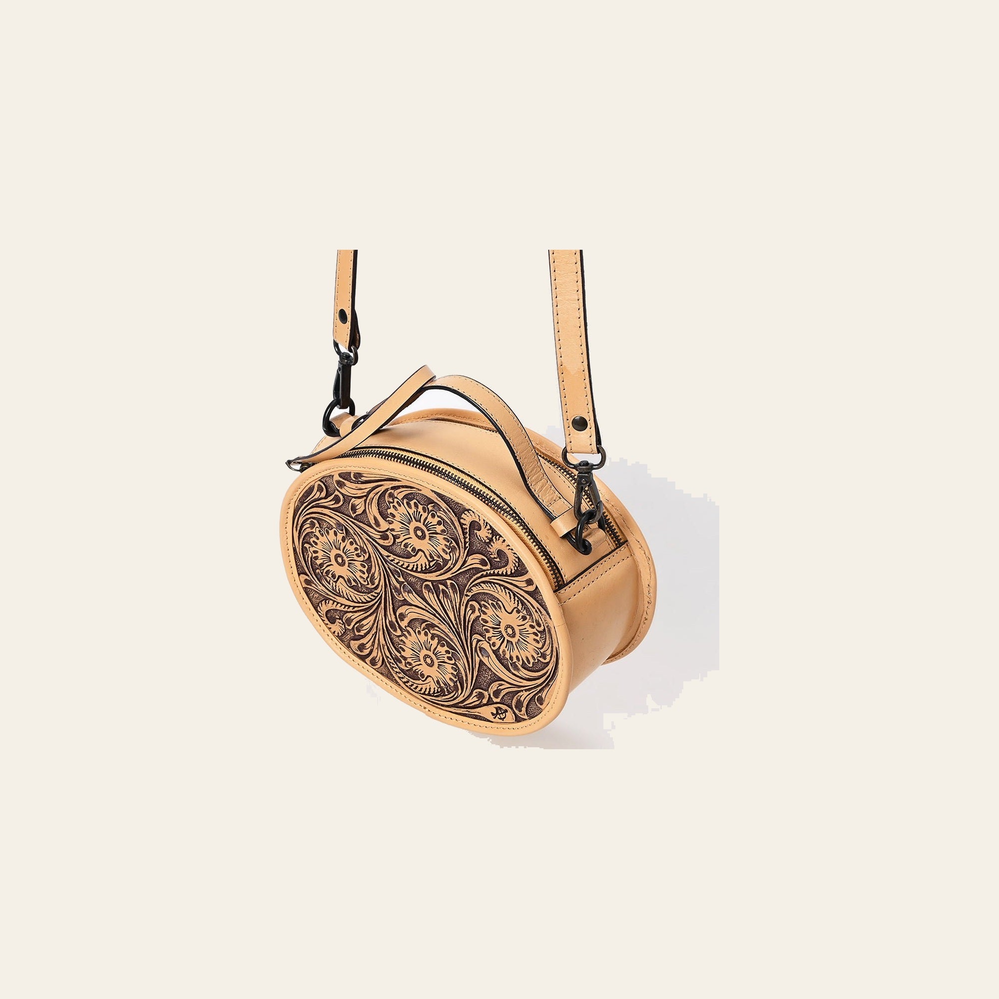 American Darling Canteen Hand Tooled Genuine Leather