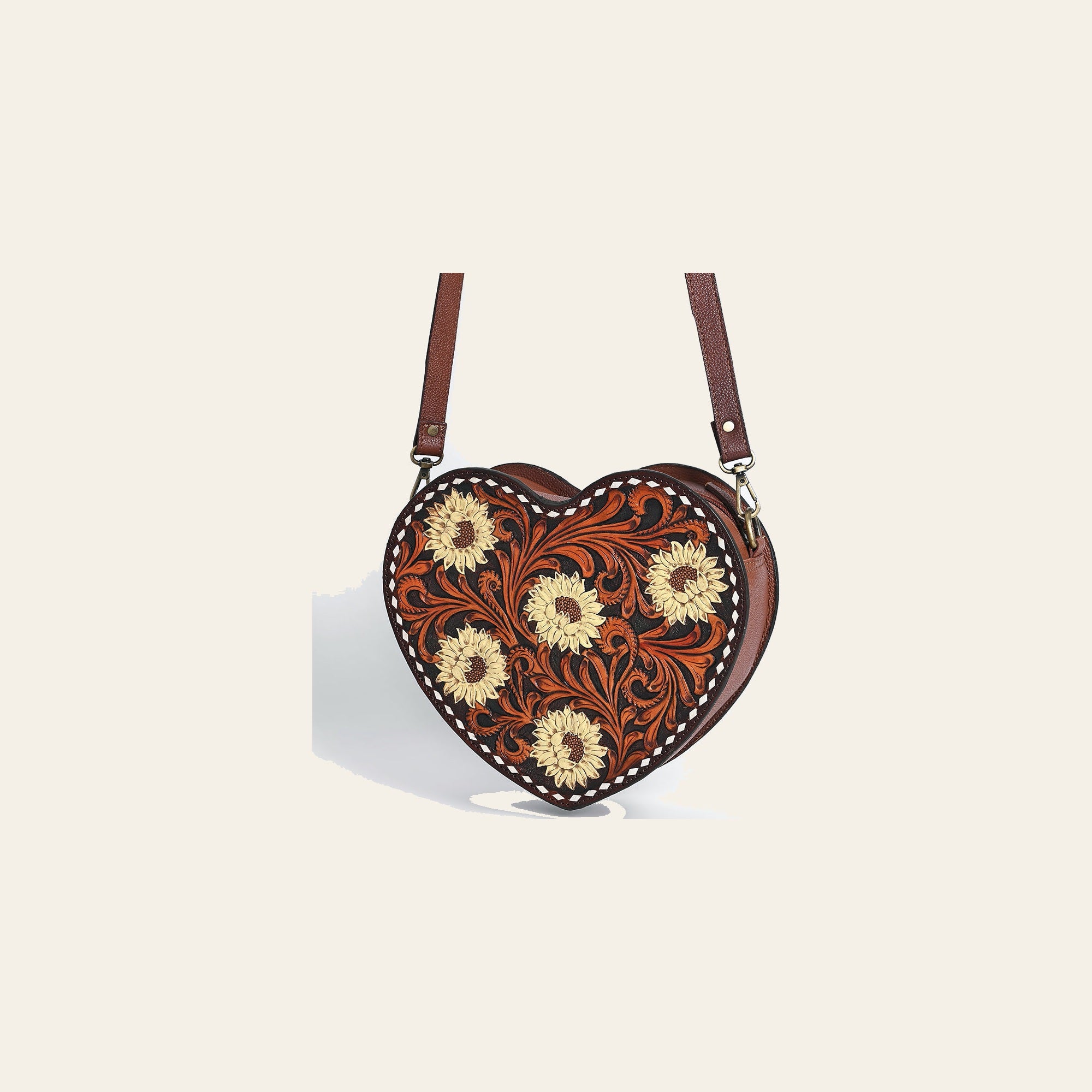 American Darling Canteen Hand Tooled Genuine Leather