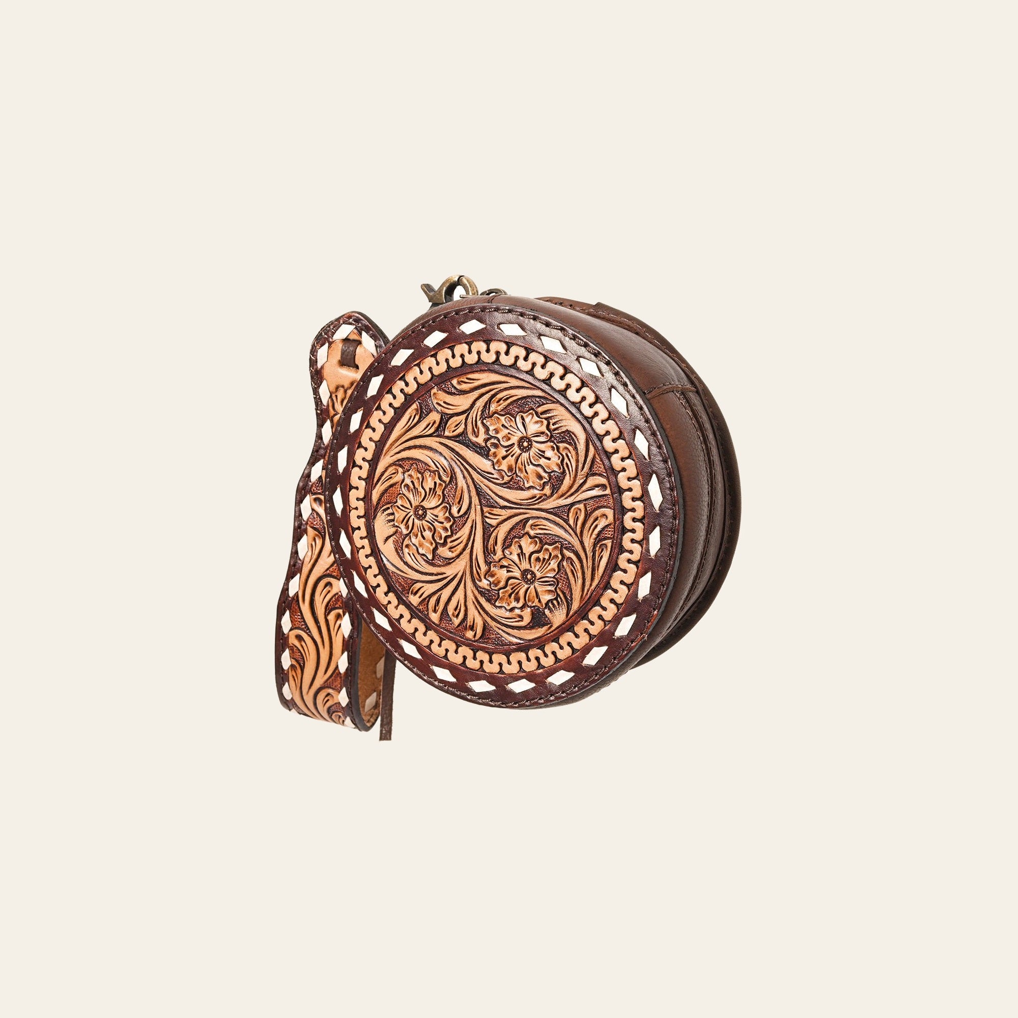 American Darling Canteen Hand Tooled Genuine Leather
