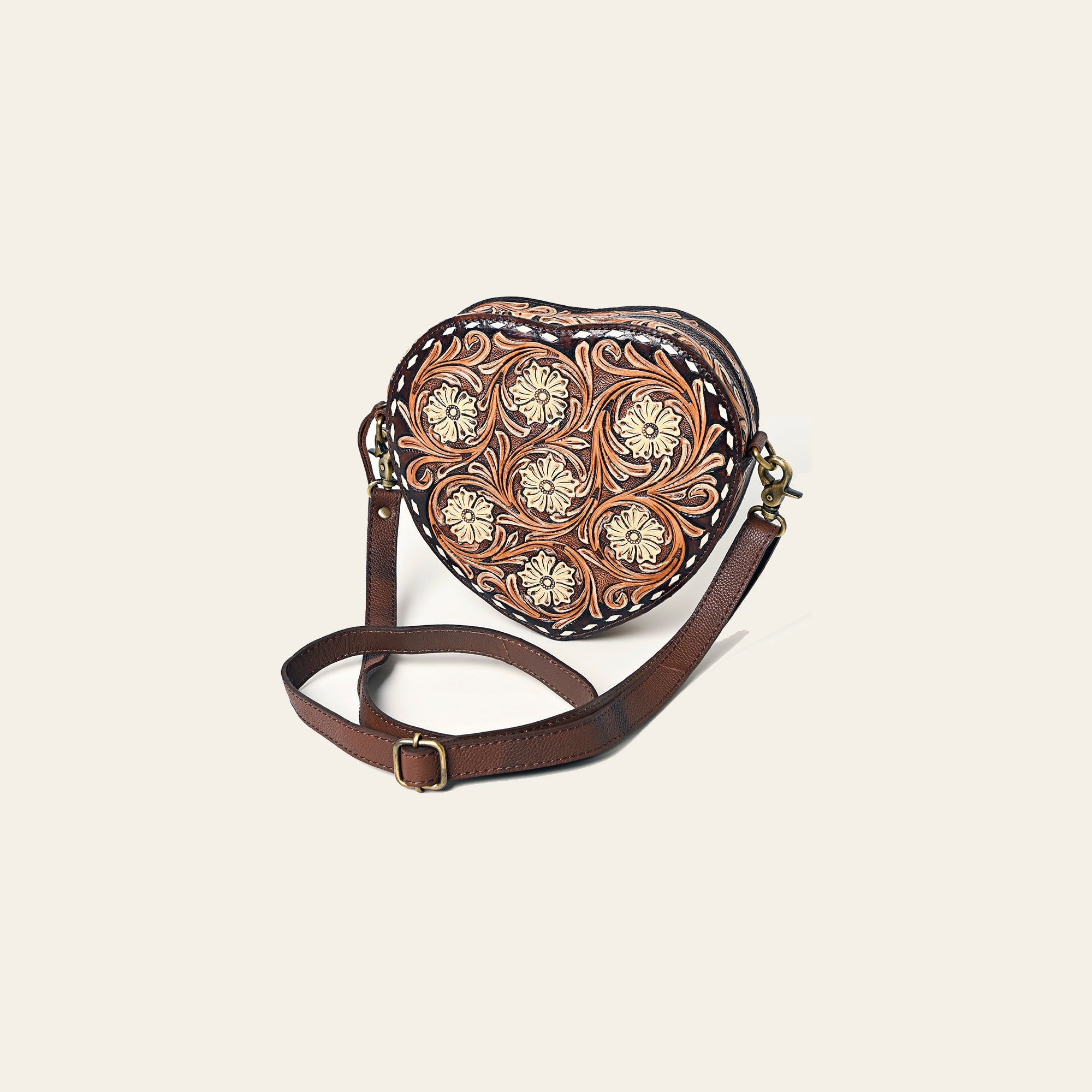 American Darling Canteen Hand Tooled Genuine Leather Women Bag Western Canteen Handbag Purse |