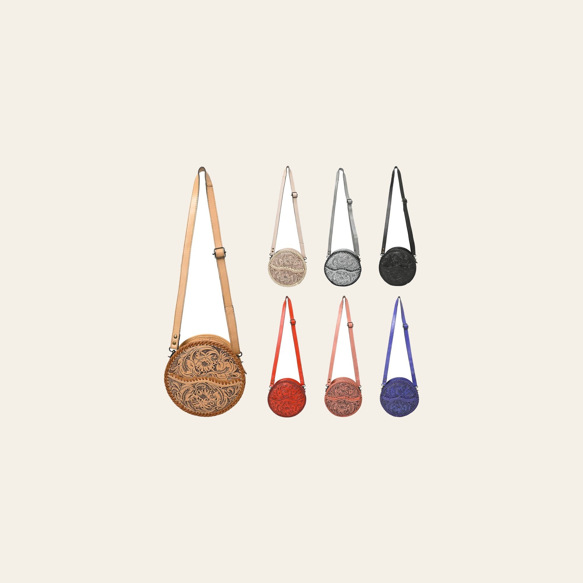 American Darling Canteen Hand Tooled Genuine Leather