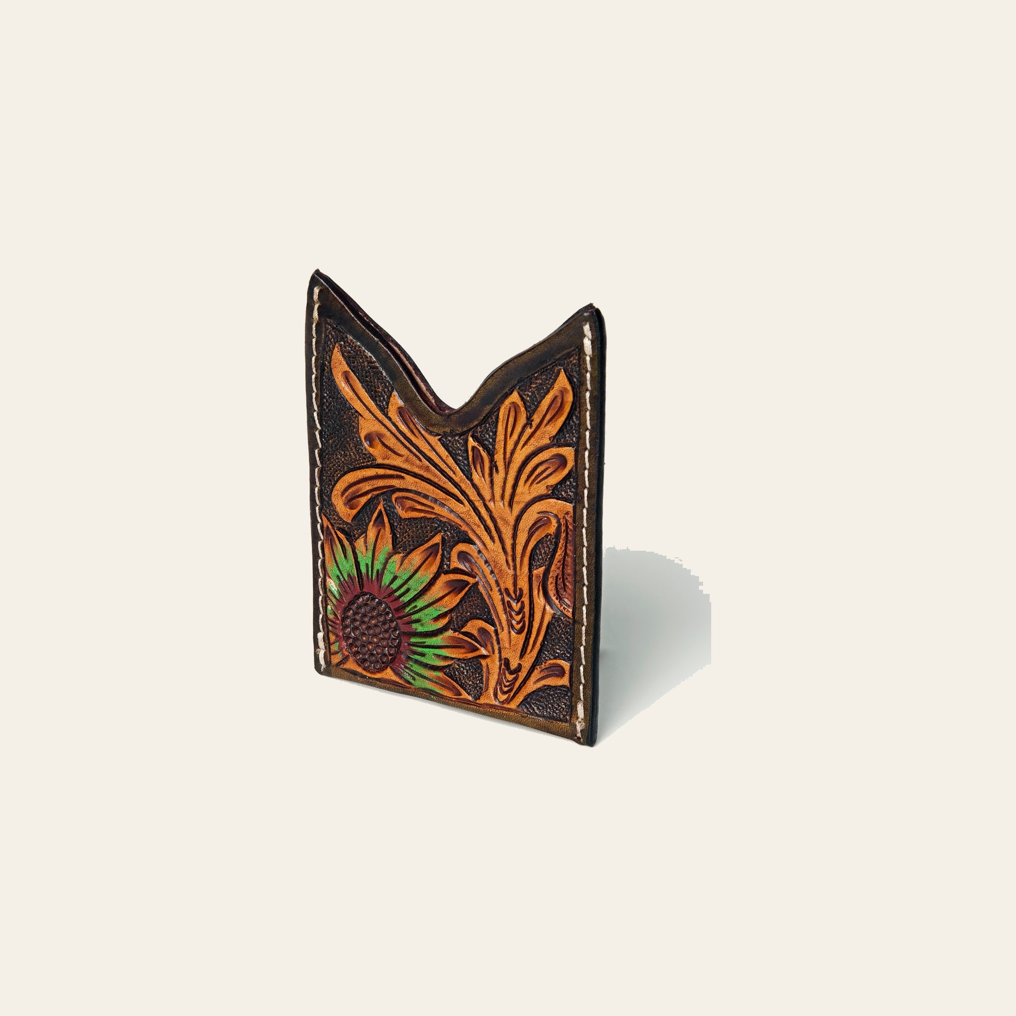 American Darling Card-Holder Hand Tooled Genuine Leather
