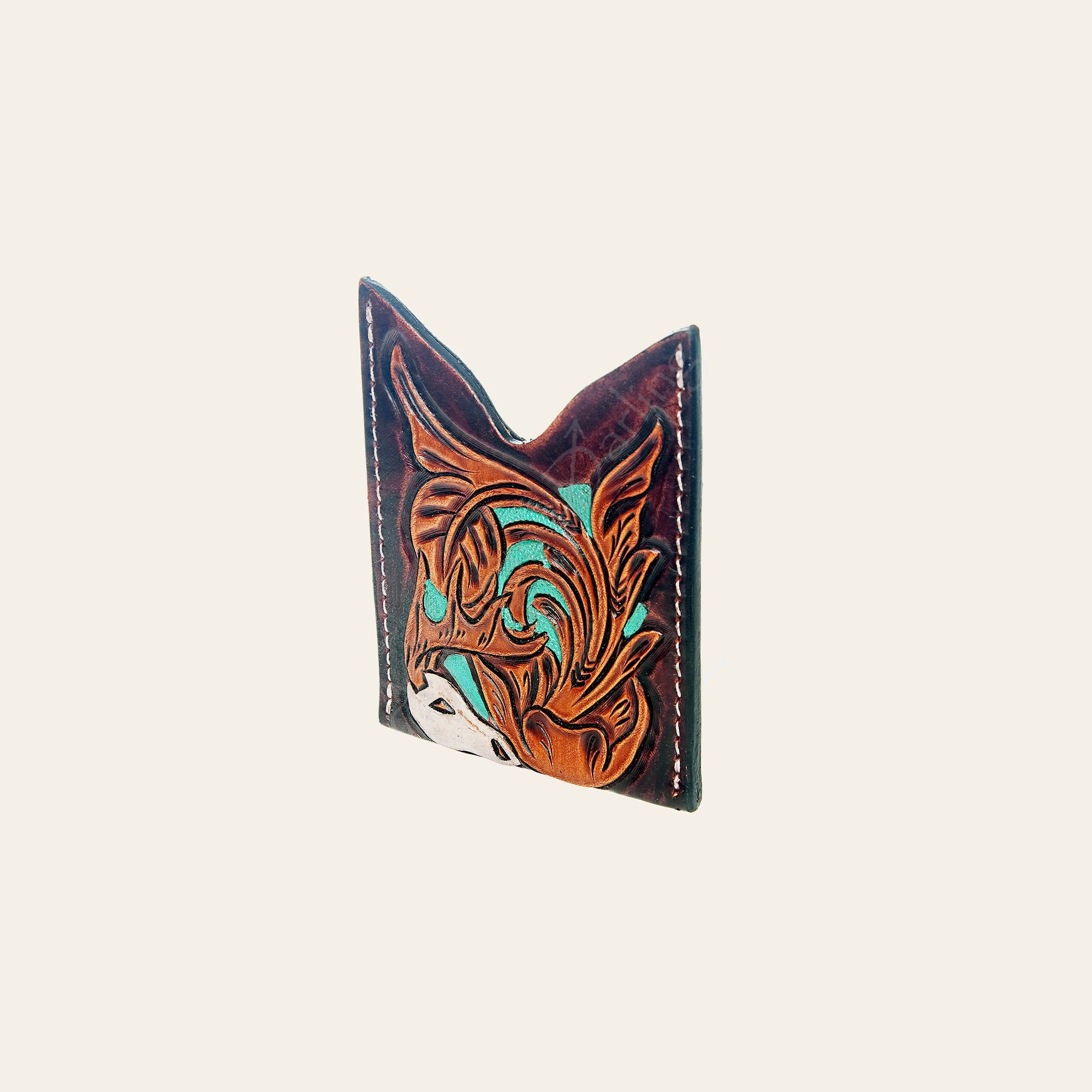 American Darling Card-Holder Hand Tooled Genuine Leather