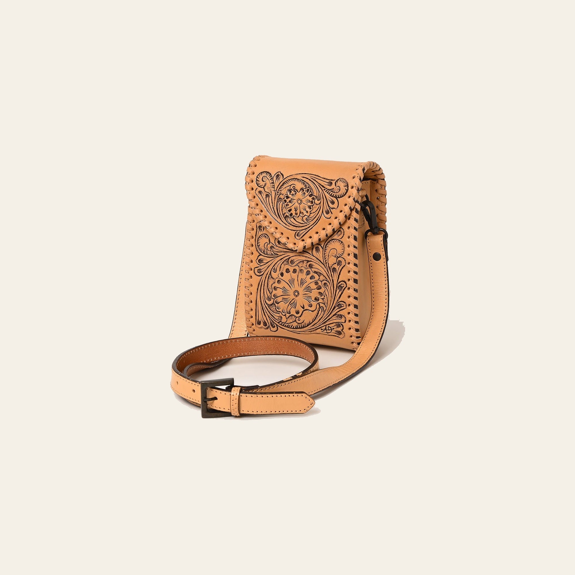 American Darling Cell Phone Holder Hand Tooled Genuine Leather