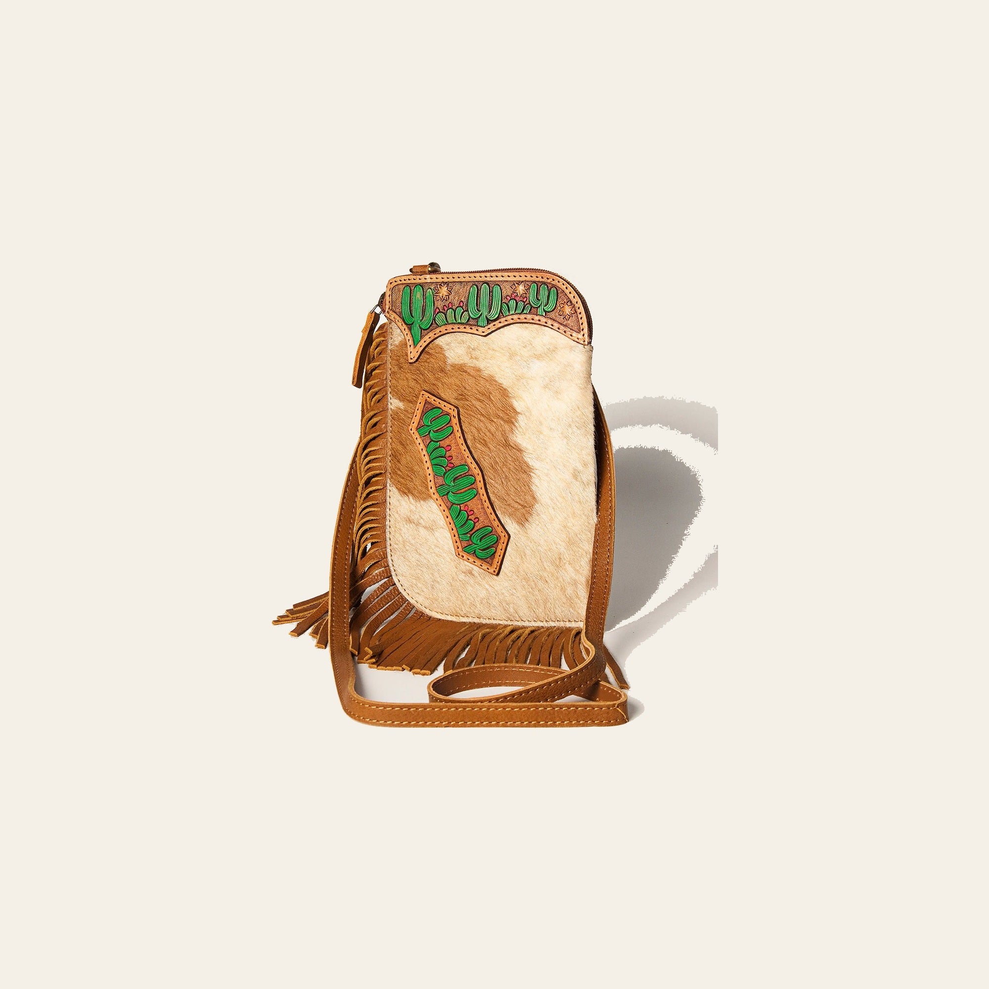 American Darling Chaps Bag Hand Tooled Hair-On Genuine Leather