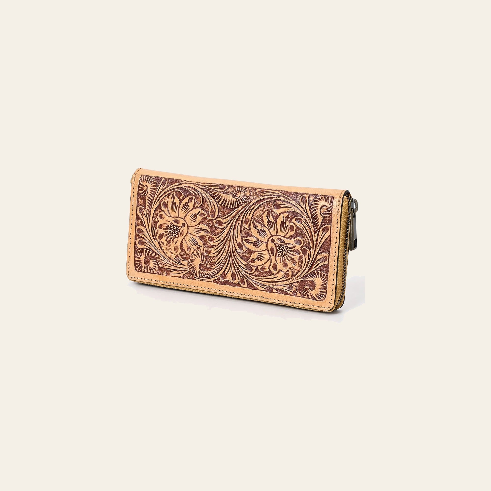 American Darling Clutch Beautifully Hand Tooled Genuine Leather
