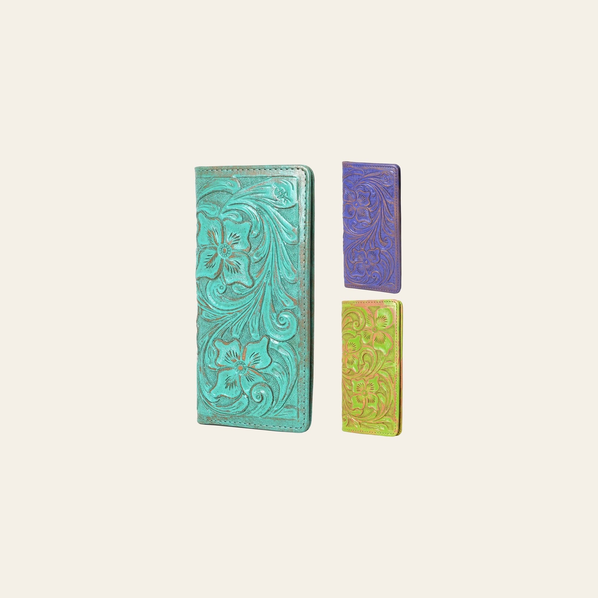 American Darling Clutch Beautifully Hand Tooled Genuine Leather