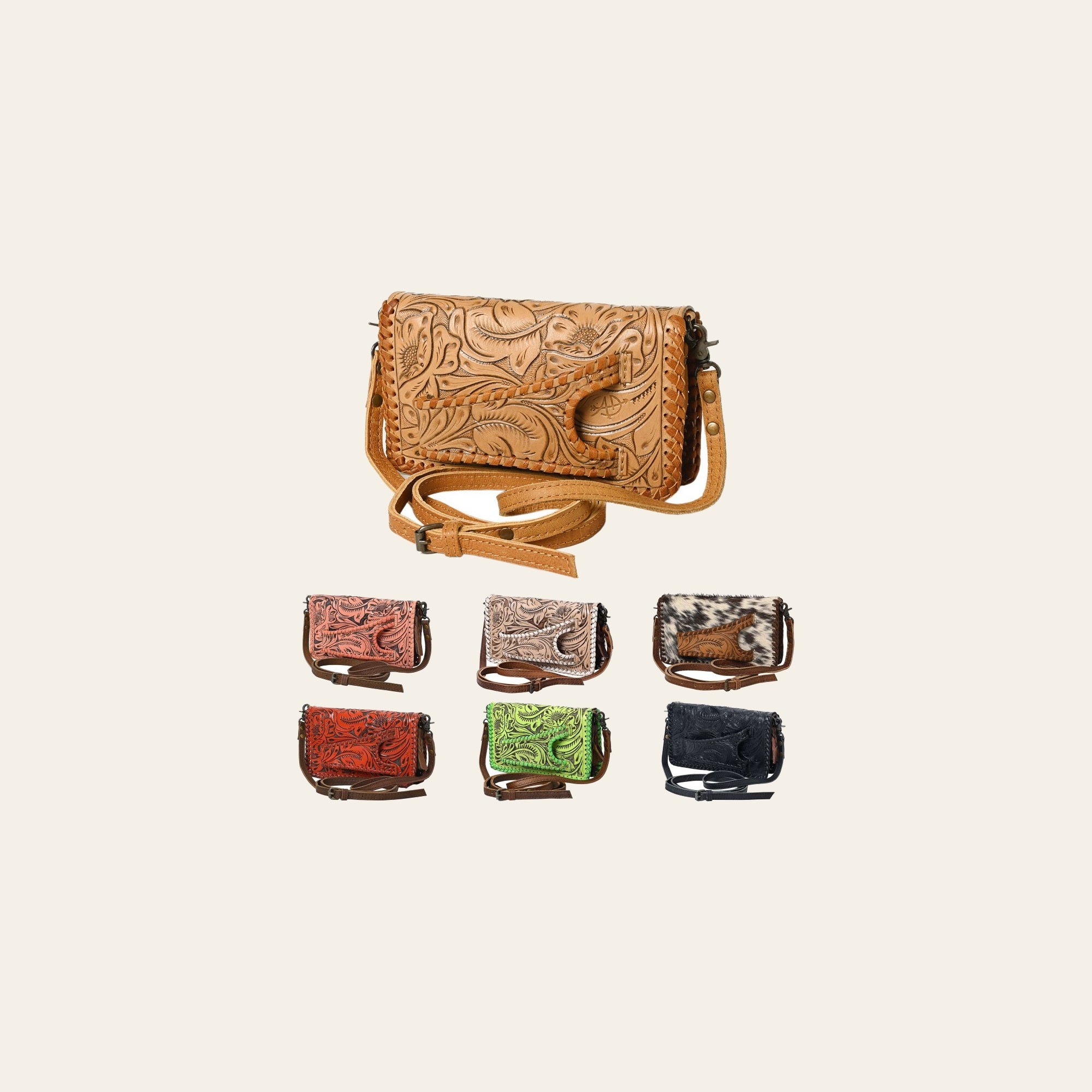 American Darling Clutch Hand Tooled Genuine Leather
