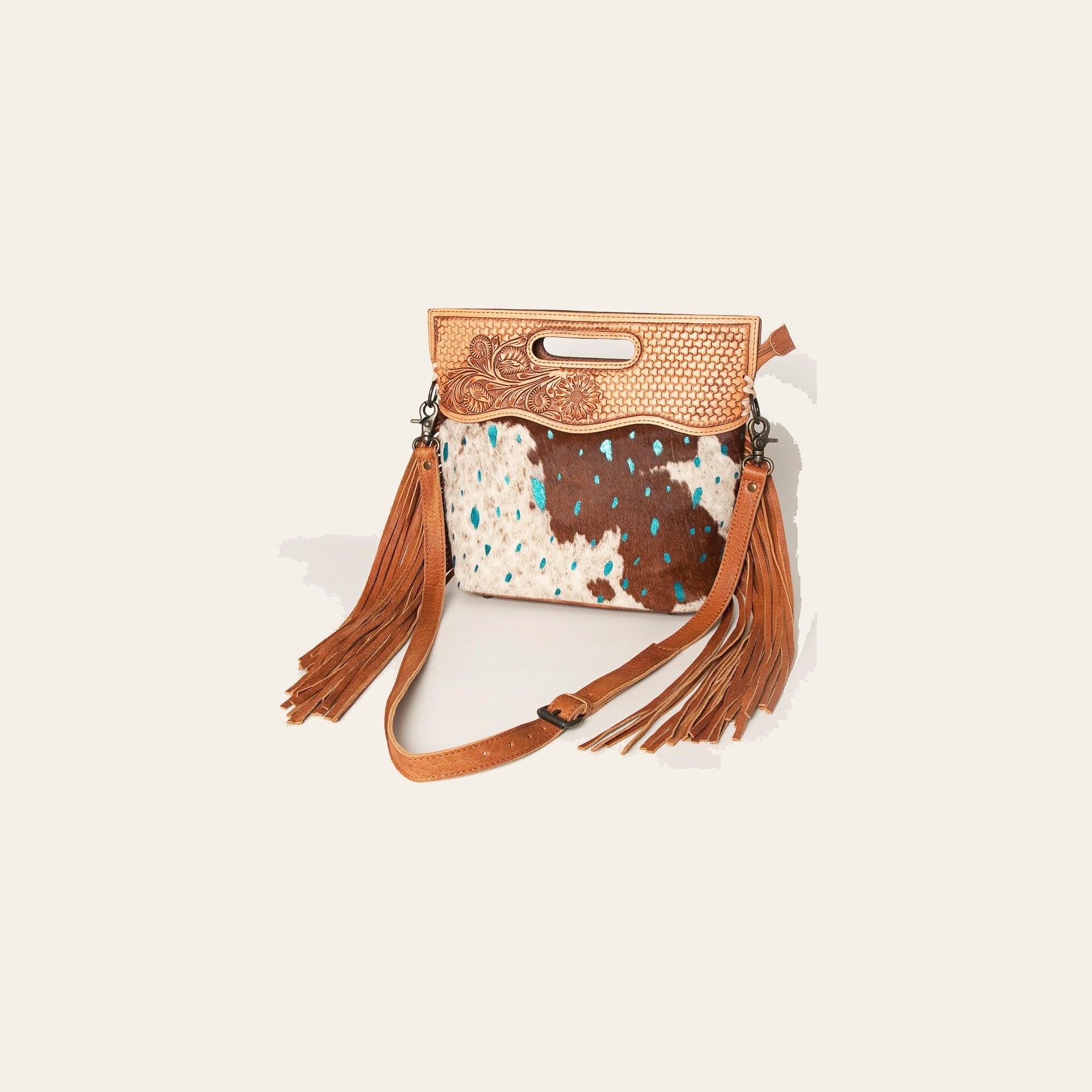 American Darling Clutch Hand Tooled Hair-On Genuine Leather