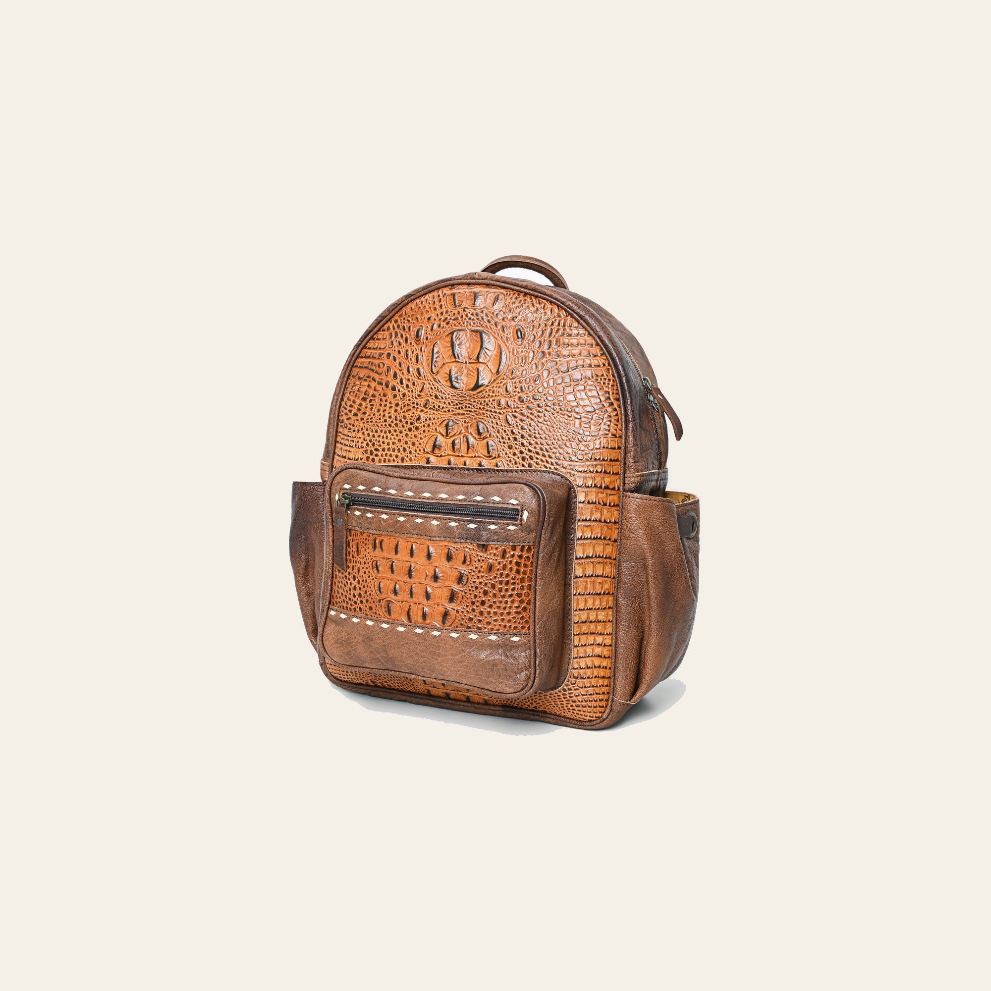 American Darling Crocodile-Embossed Leather Backpack