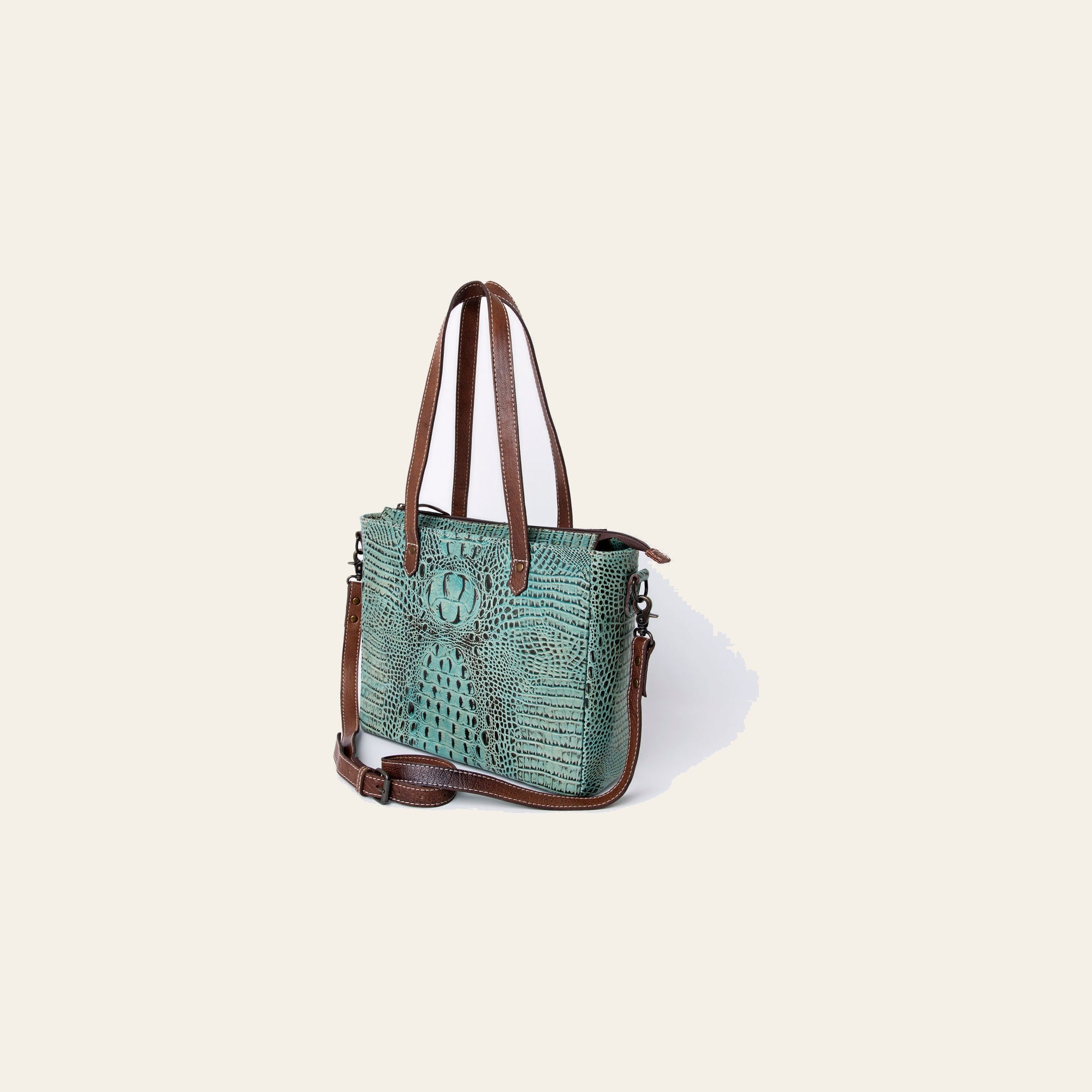 American Darling Crocodile Embossed Genuine Leather Bag