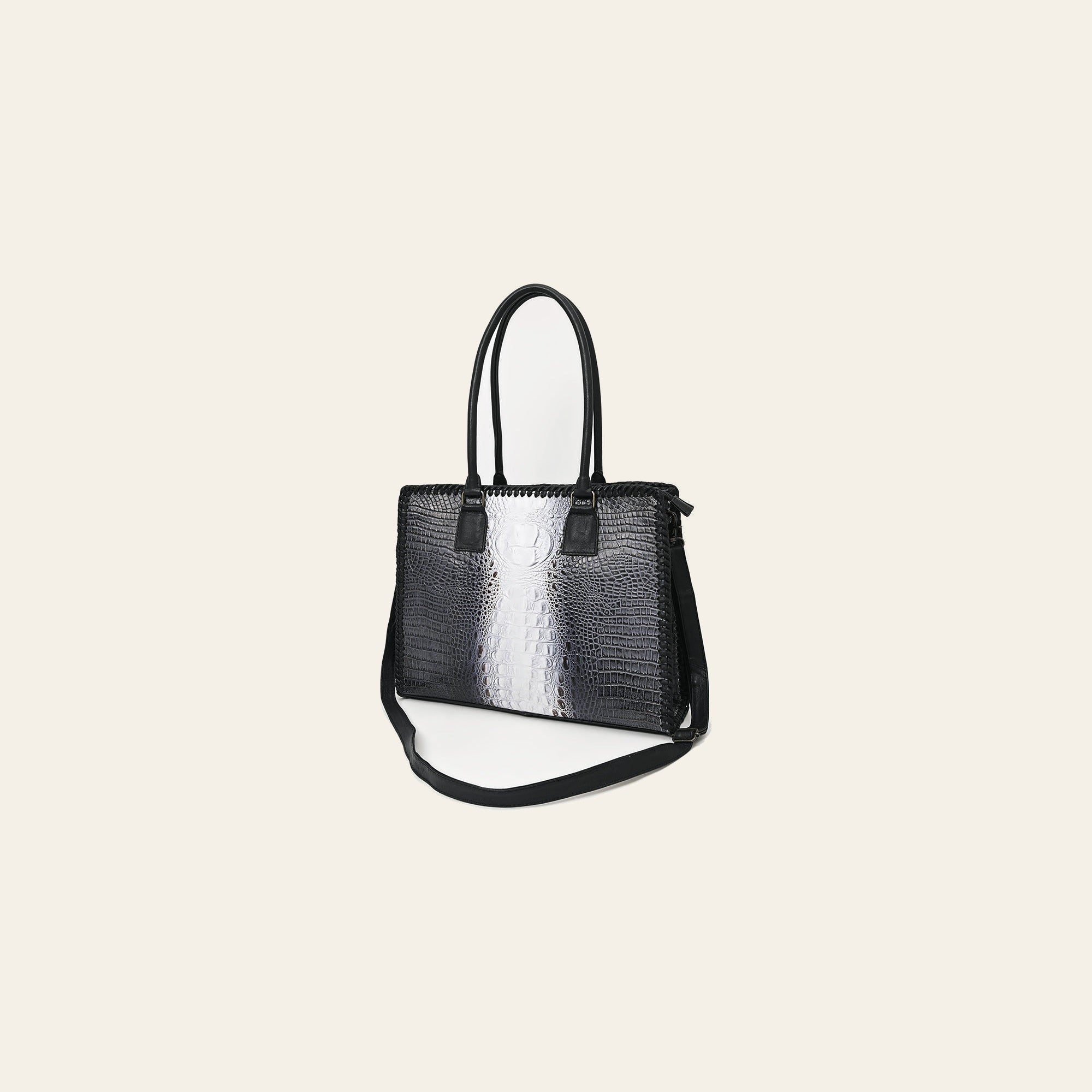 American Darling Crocodile Embossed Genuine Leather Tote