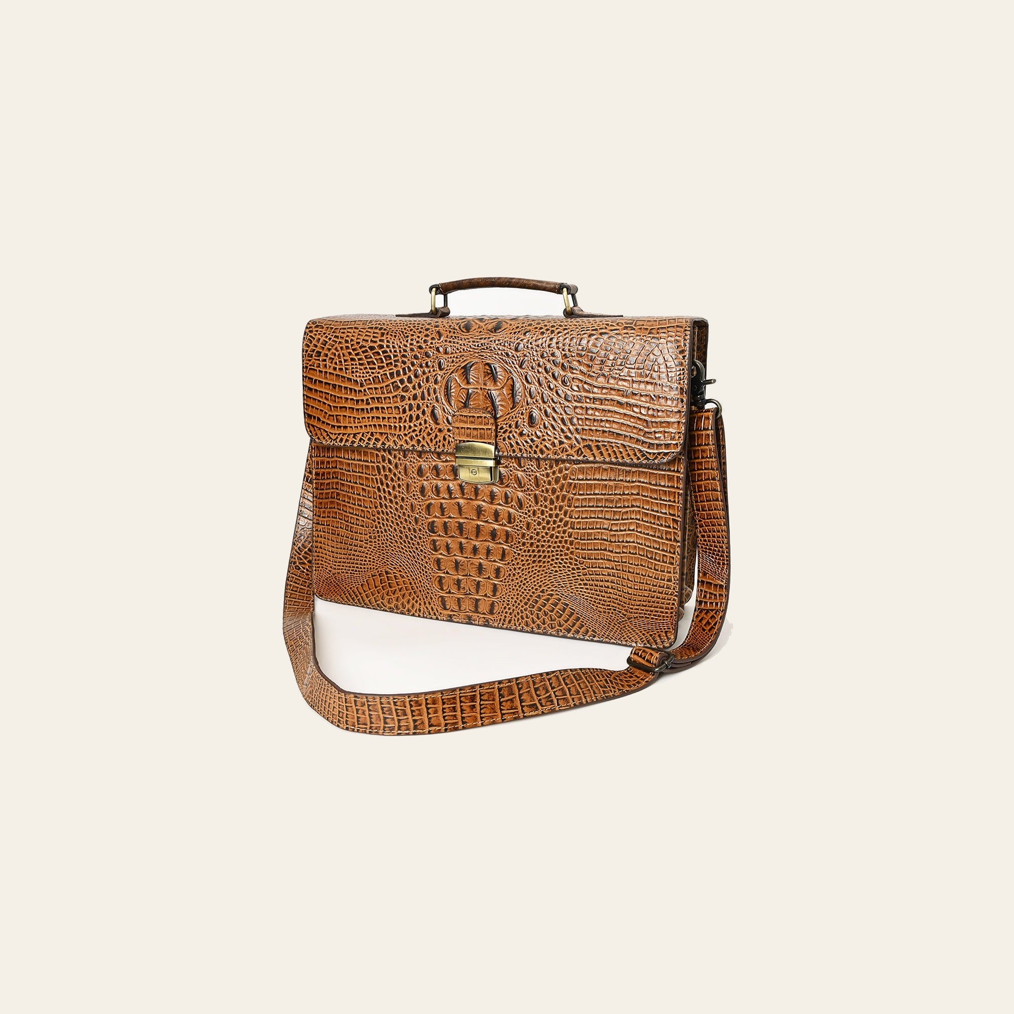 American Darling Crocodile Embossed Genuine Leather Crossbody Bag