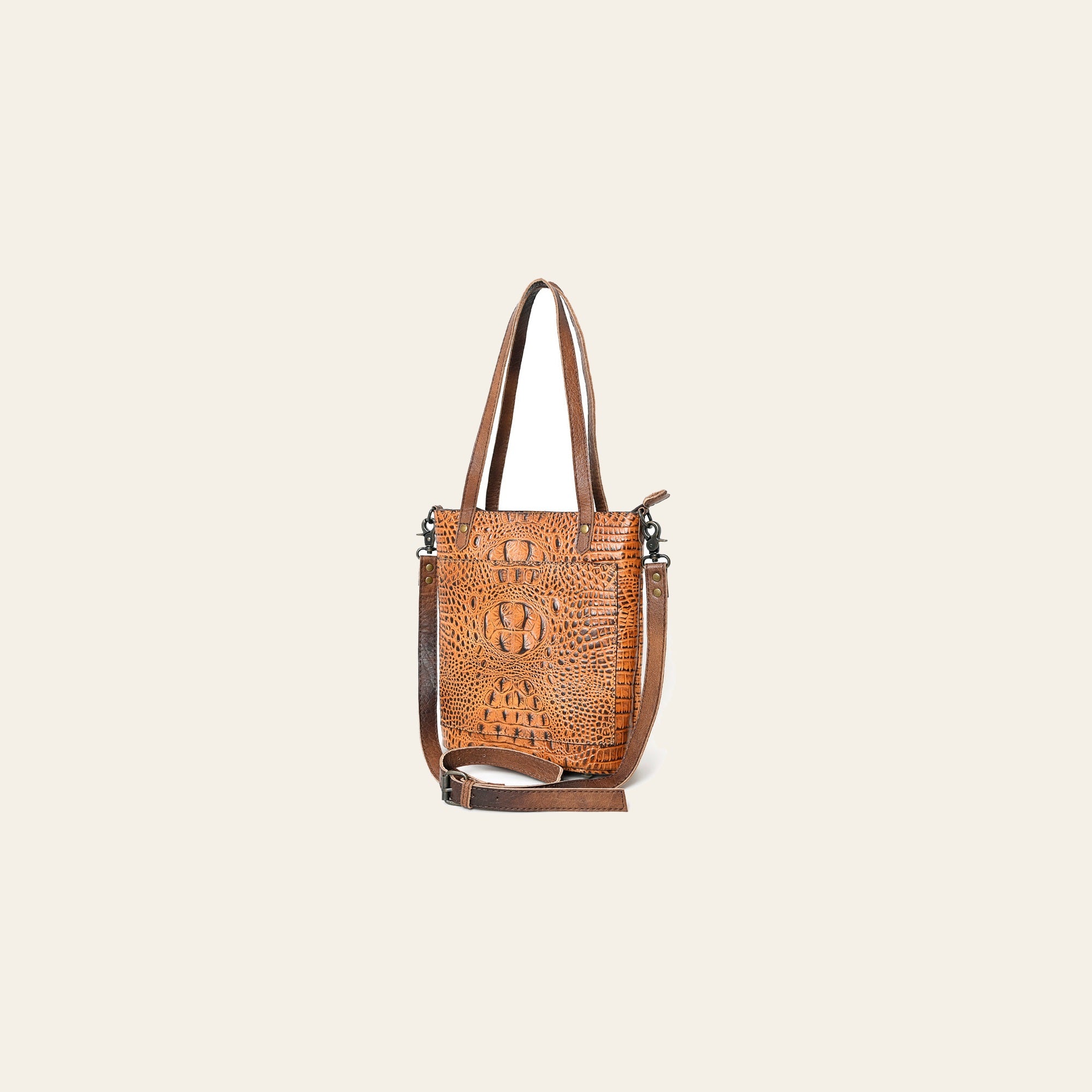 American Darling Crocodile Embossed Genuine Leather Bag