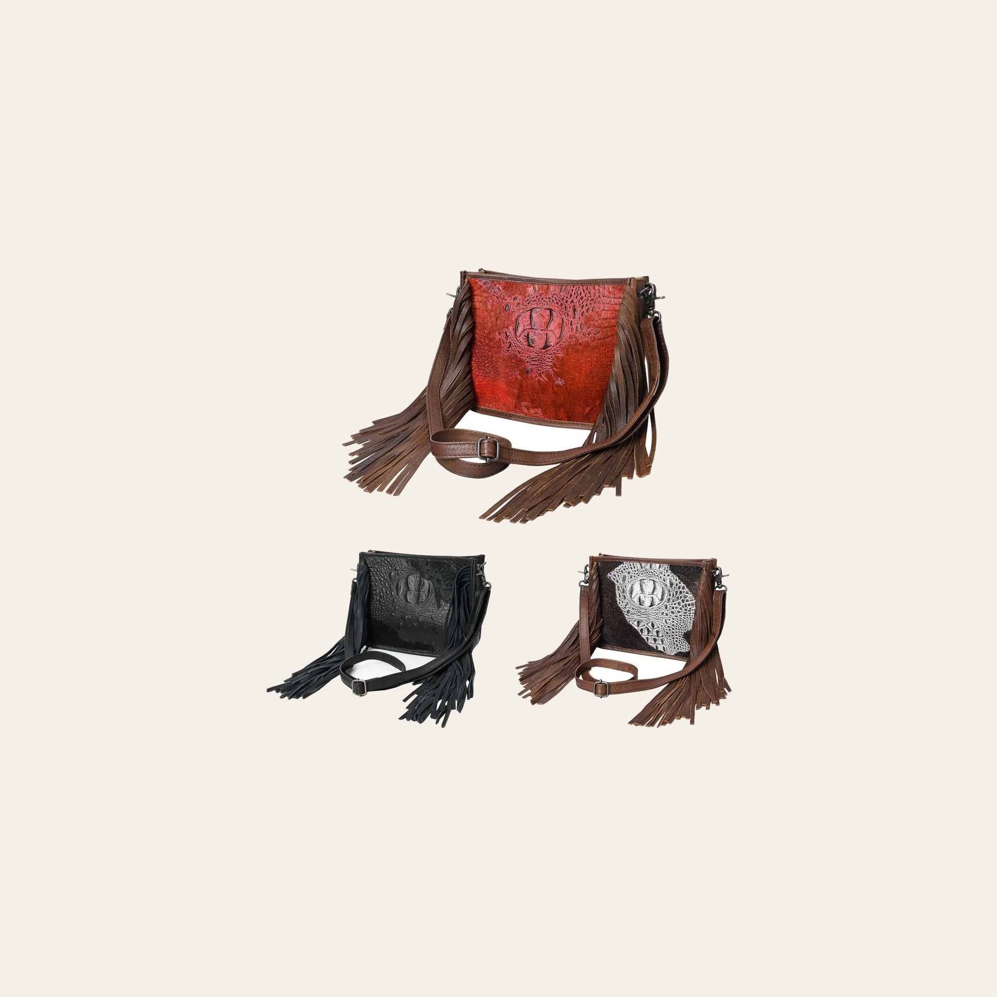 American Darling Crossbody Crocodile Embossed Genuine Leather