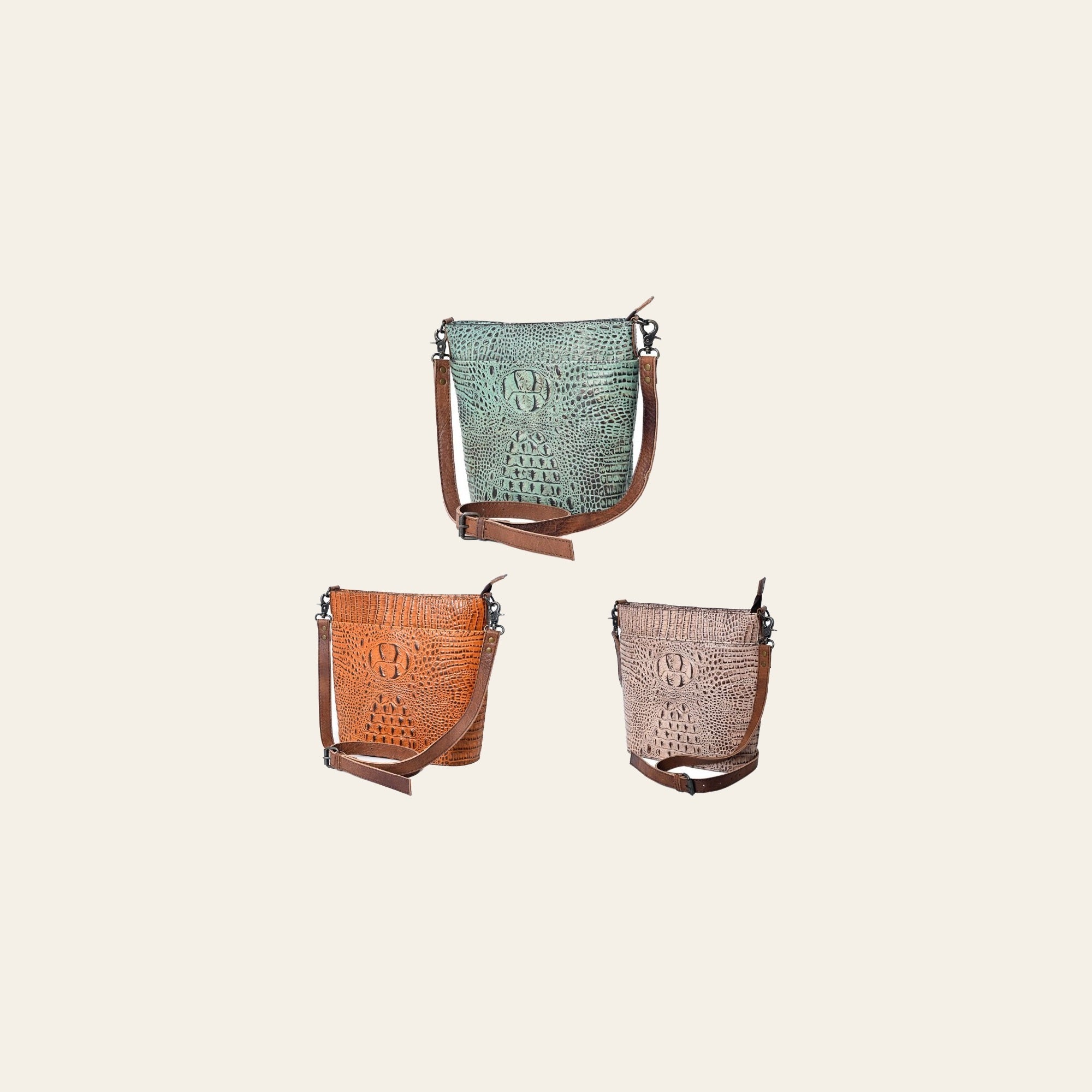 American Darling Crossbody Crocodile Embossed Genuine Leather