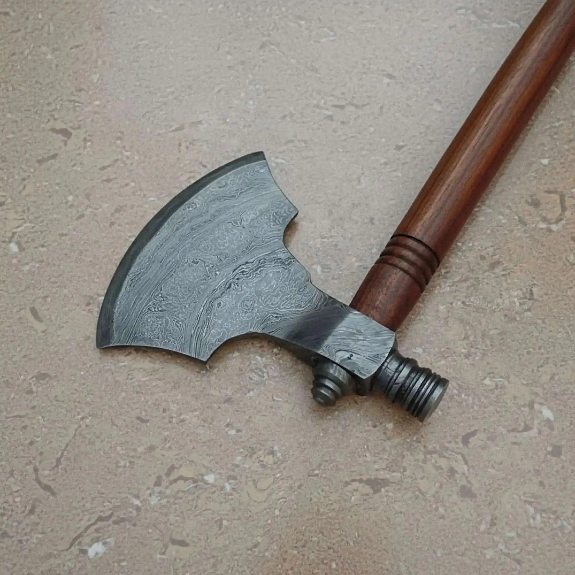 Hand-forged Pipe Axe in Pattern-Welded Steel for Camping and Woodcraft