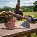 Dravenwood Damascus Field Axe with Straight Hardwood Handle