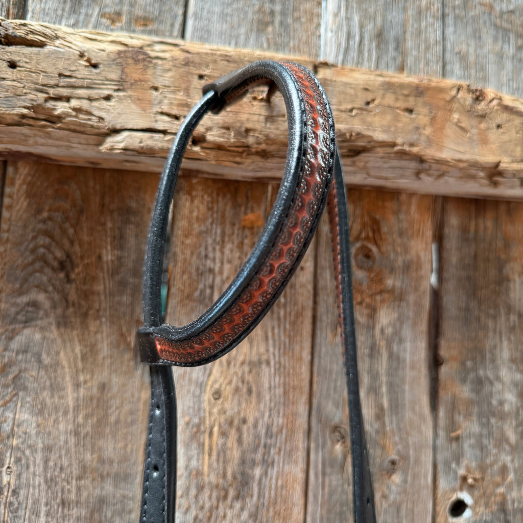 Teal Diamond Turquoise and Clear Browband / One Ear - Breastcollar Tack Set #BBBC644 — view 8