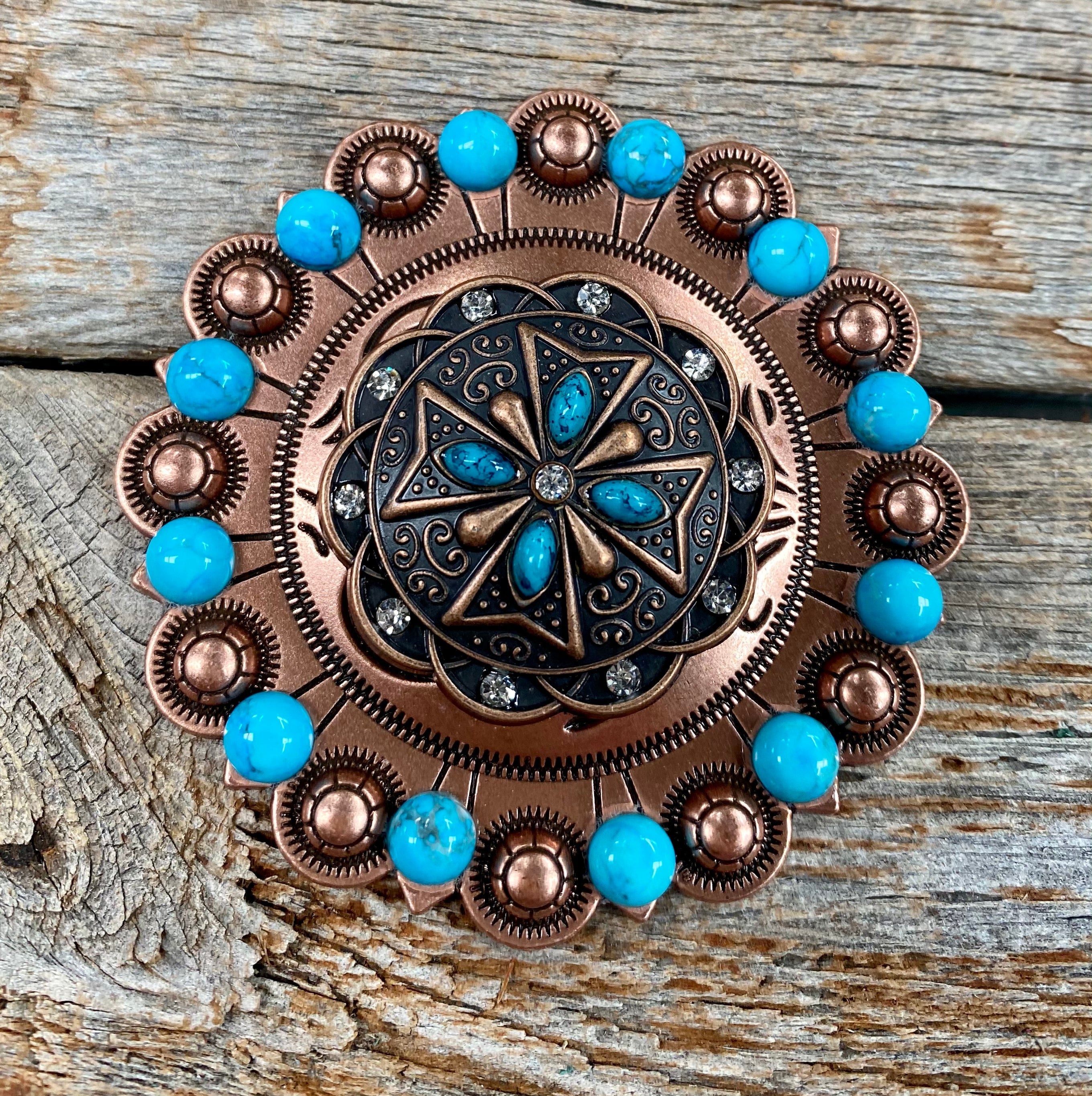 Copper Turquoise & Crystal Berry Jacket #BJW138L