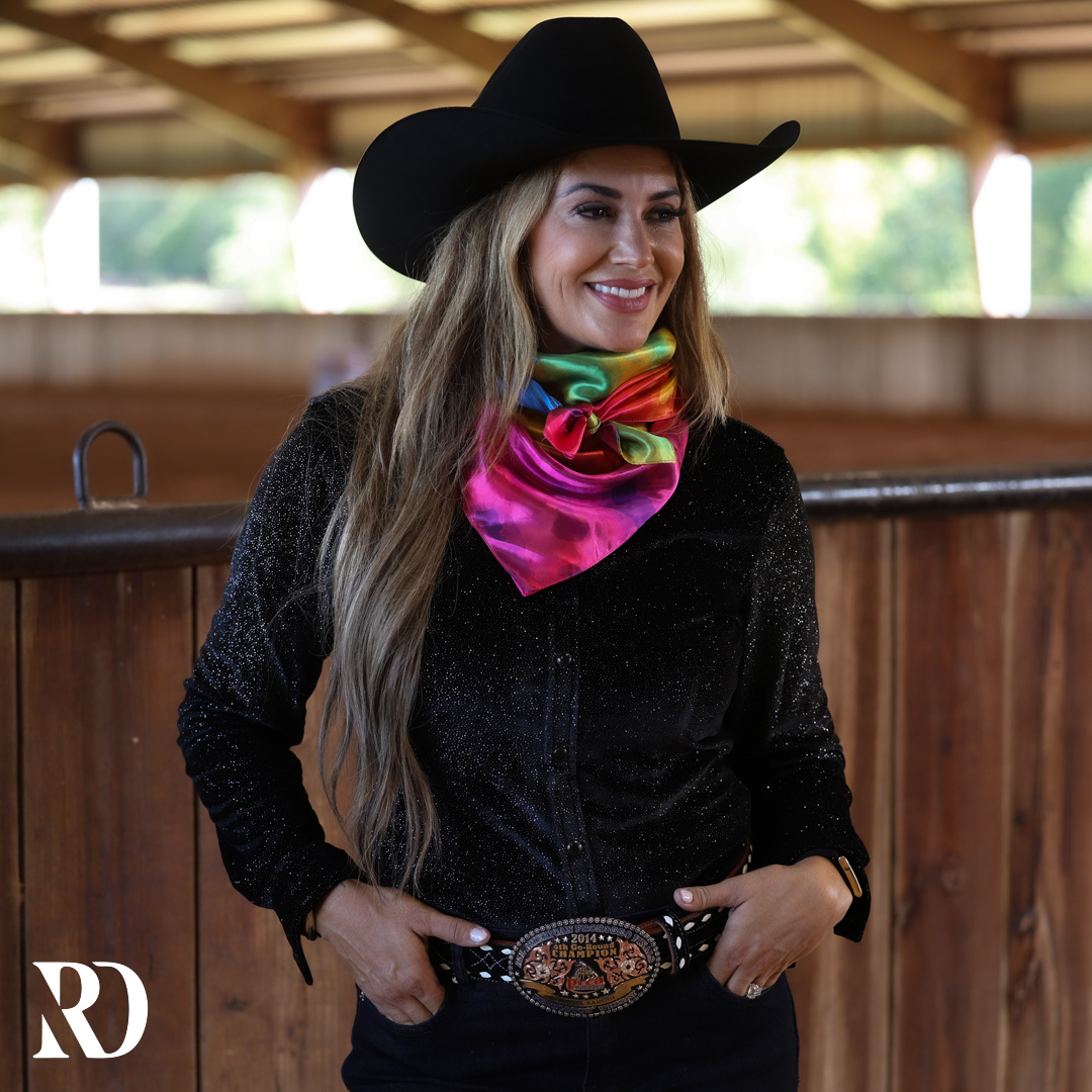 Black Velvet Sparkle Performance Rodeo Shirt — view 2