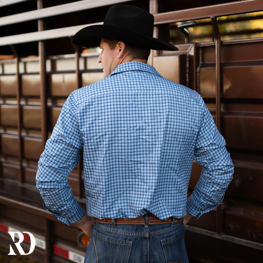 Blue Plaid Men's Breeze Performance Shirt — view 2