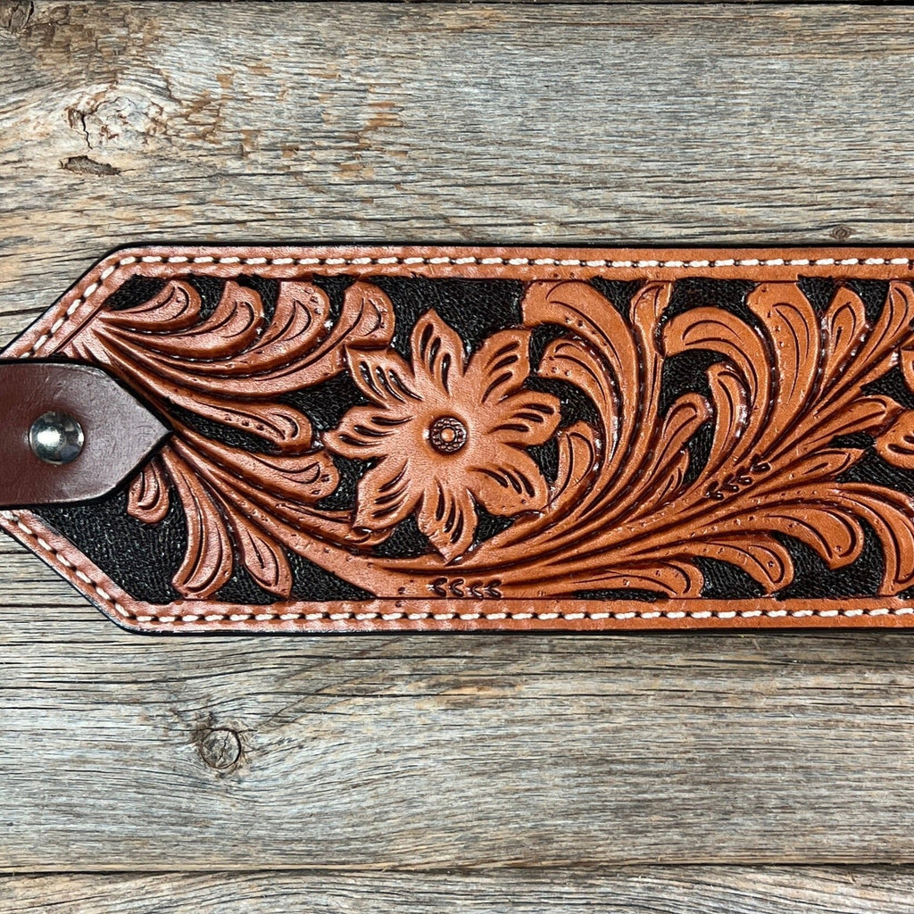 Light Oil Floral with Black Bronc Noseband — view 2