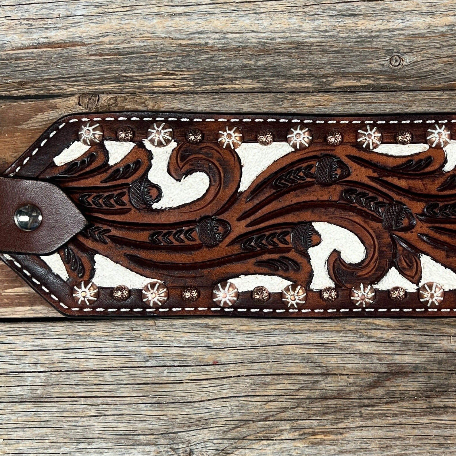 Medium Oil Bronc Noseband With Copper Dots — view 2