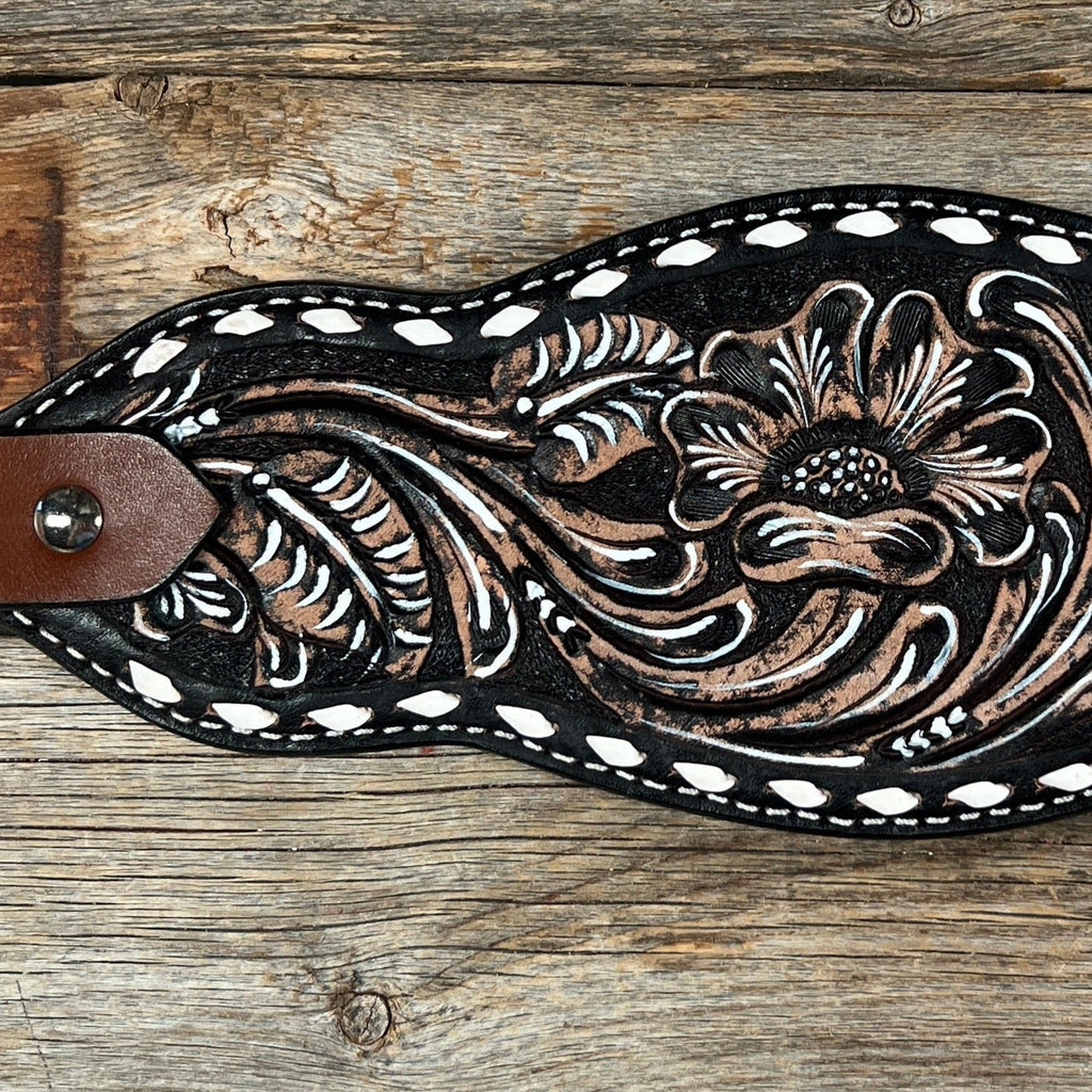 Dark Oil With Buckstitching Bronc Noseband — view 2