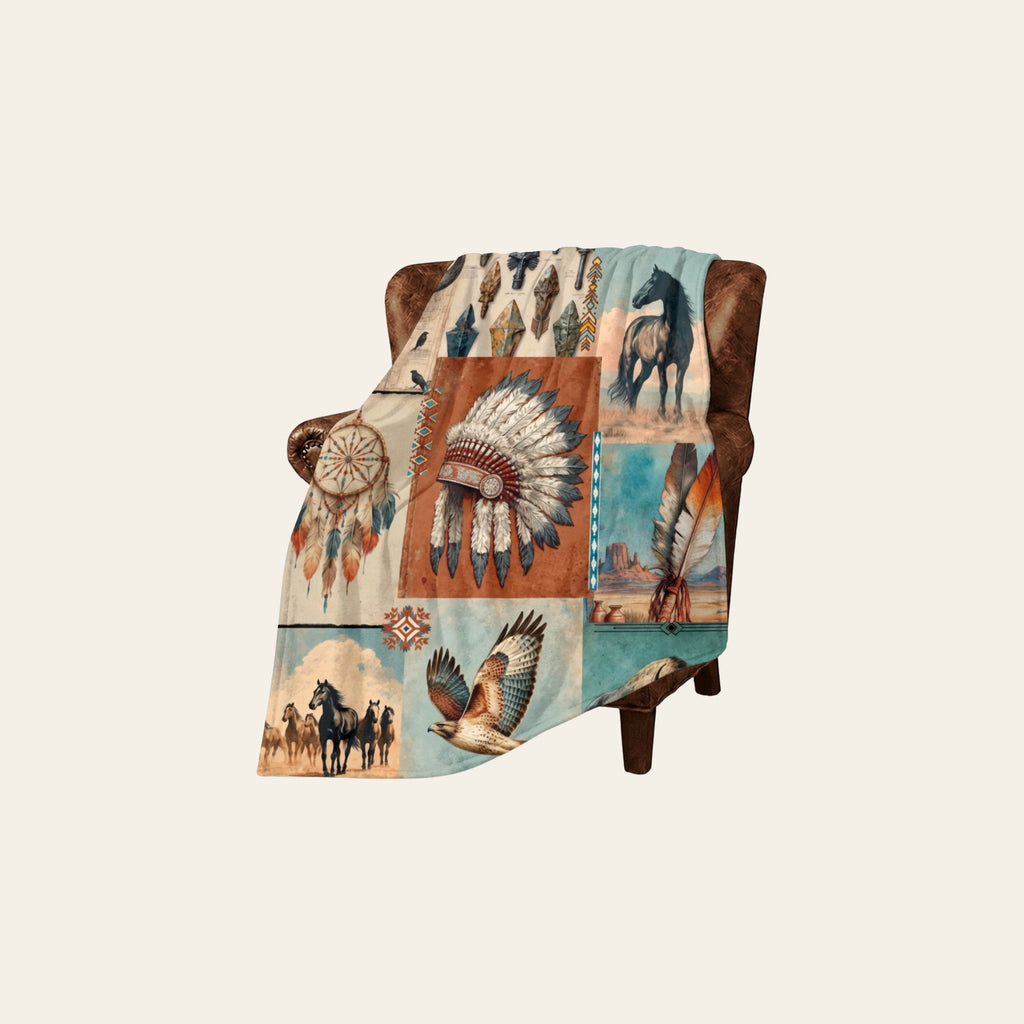 Baha Ranch Bohemian Dreams Minky Soft Throw Blanket 60" X 80" Made in America by Baha Ranch Western Wear