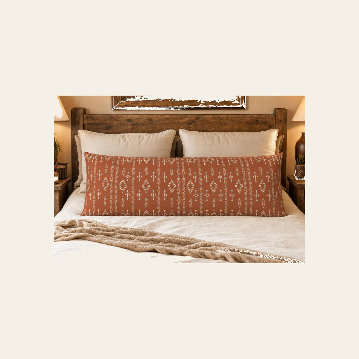 Baha Ranch Brown Aztec Body Pillow Cover Made in America by Baha Ranch Western Wear