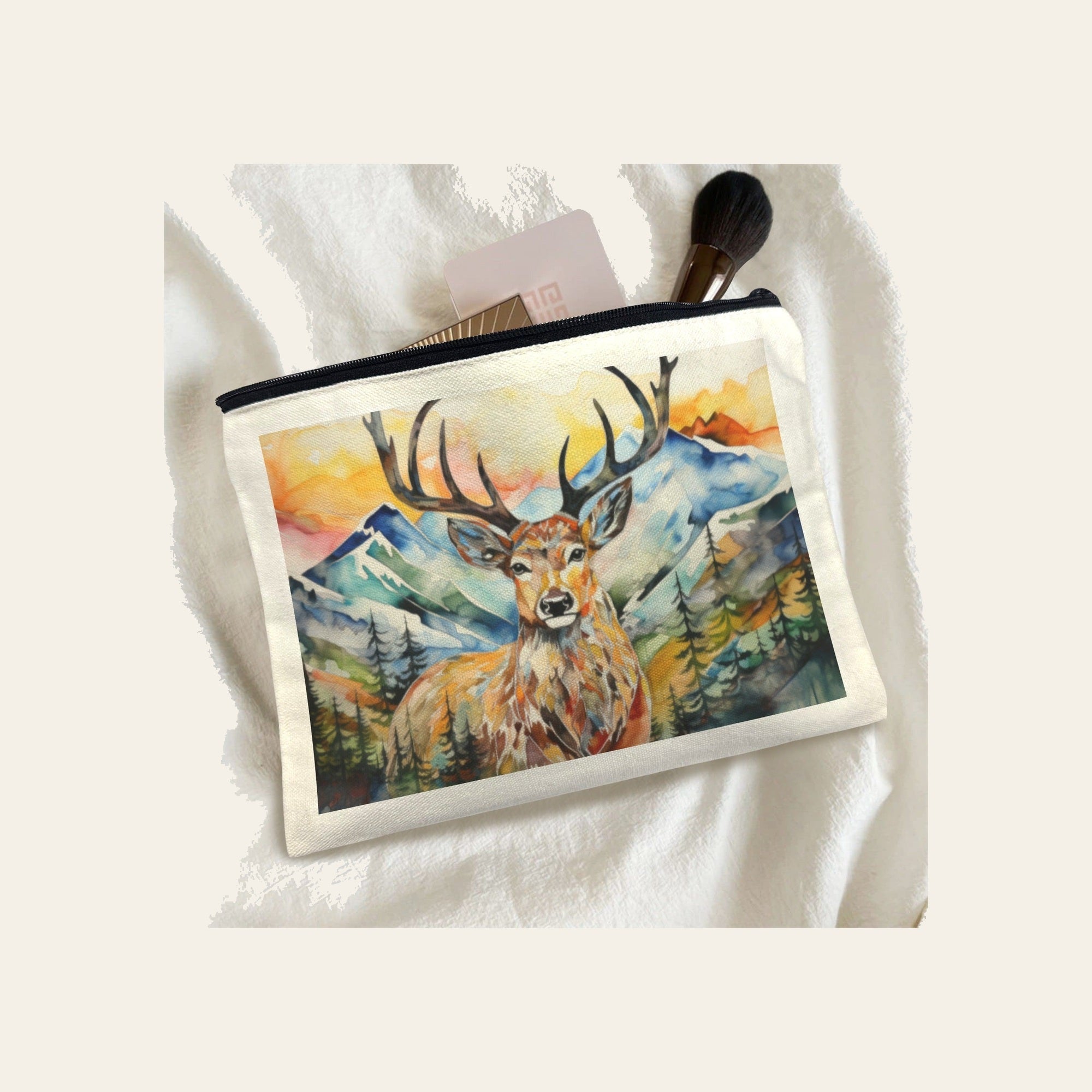 Baha Ranch Painted Buck Cosmetic Bag Pack of 5 Made in America by Baha Ranch Western Wear