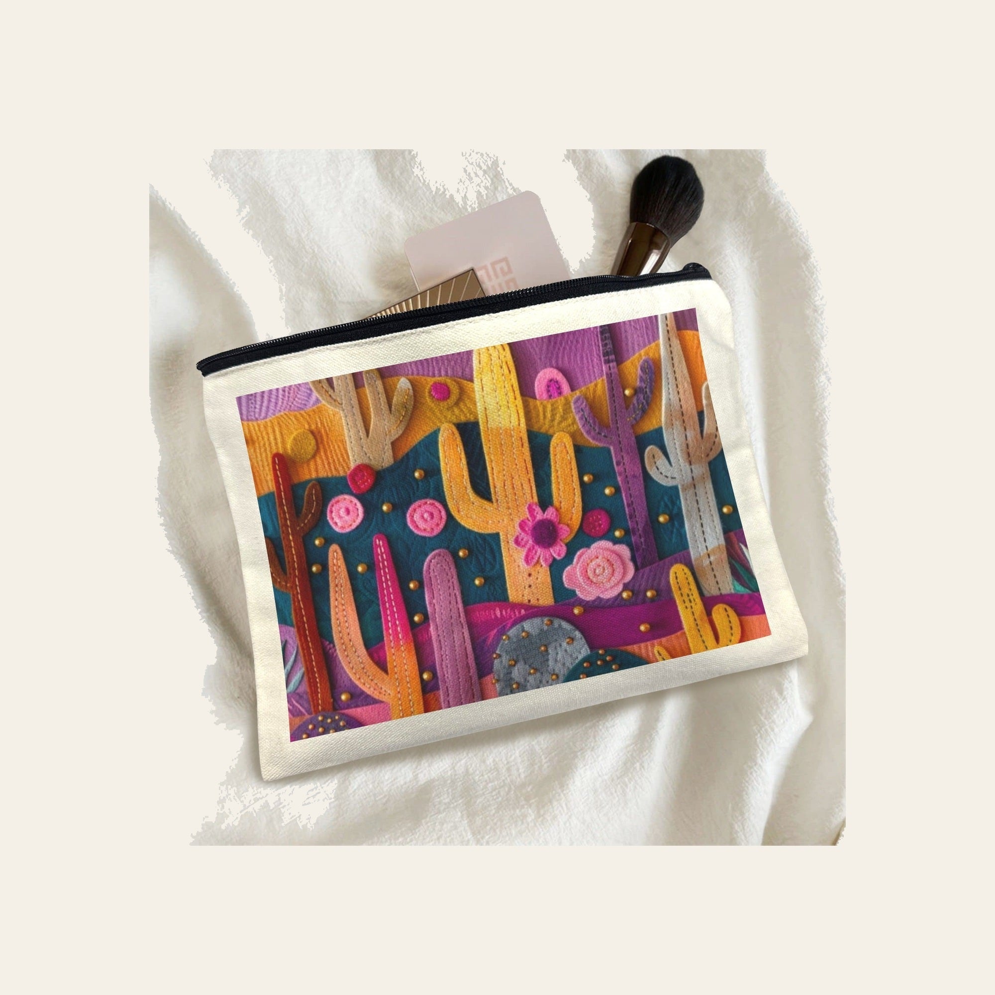 Baha Ranch Printed Cactus Cosmetic Bag Pack of 5 Made in America by Baha Ranch Western Wear