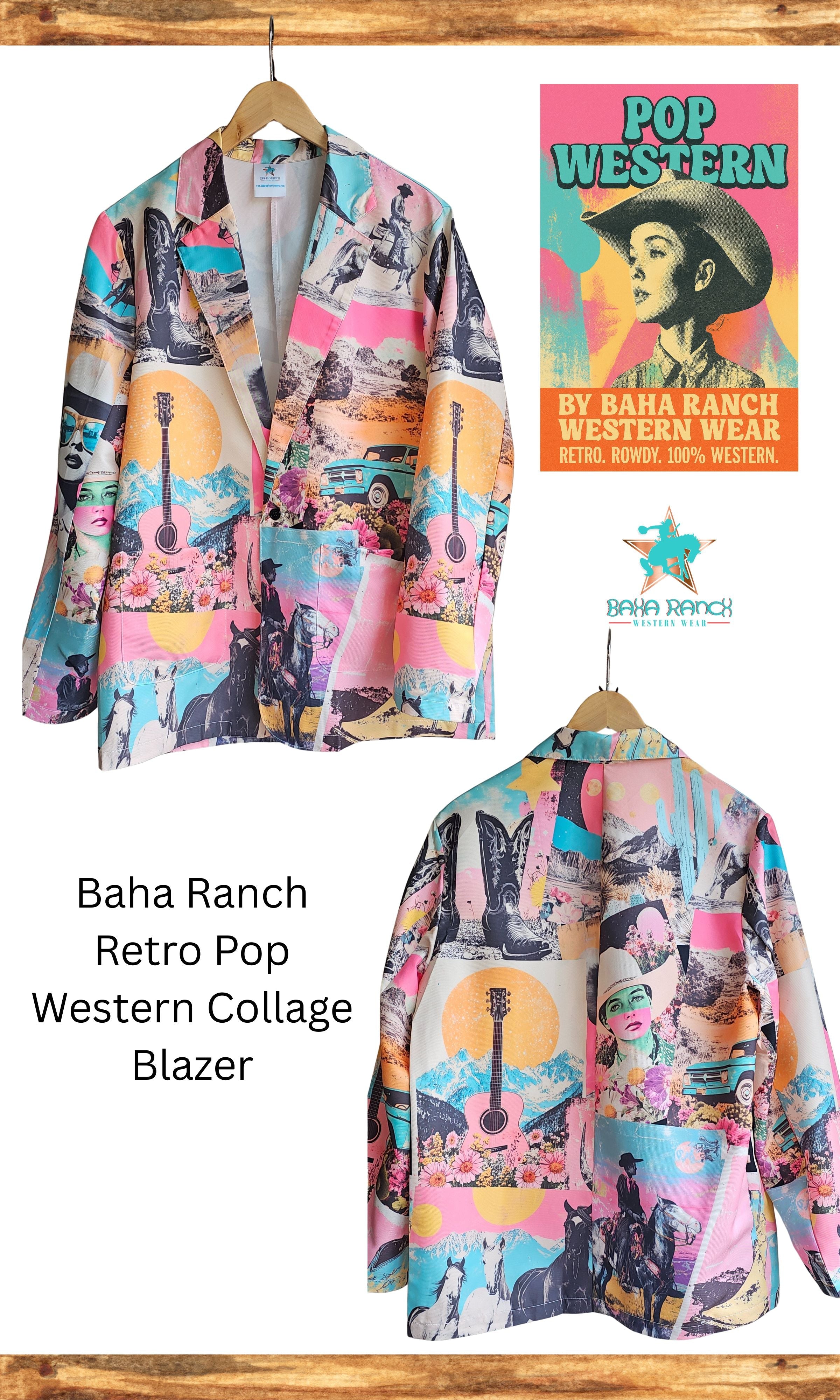 Baha Ranch Retro Pop Western Collage Blazer by Baha Ranch Western Wear - product image 8