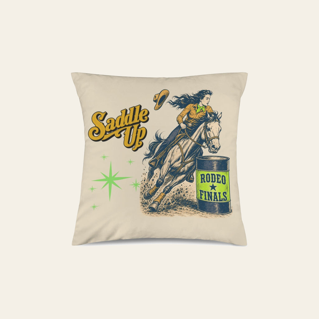 Baha Ranch Velvety Soft The Last Roundup Barrel Racer Throw Pillow Cover Made in America by Baha Ranch Western Wear