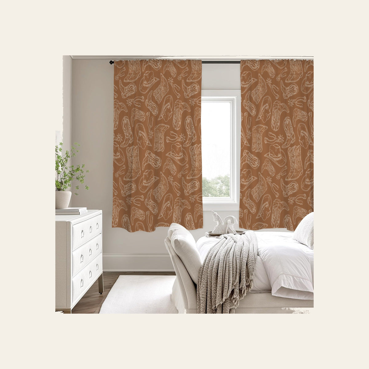 Baha Ranch Western Print Curtains (52" x 63" ) Made in America by Baha Ranch Western Wear