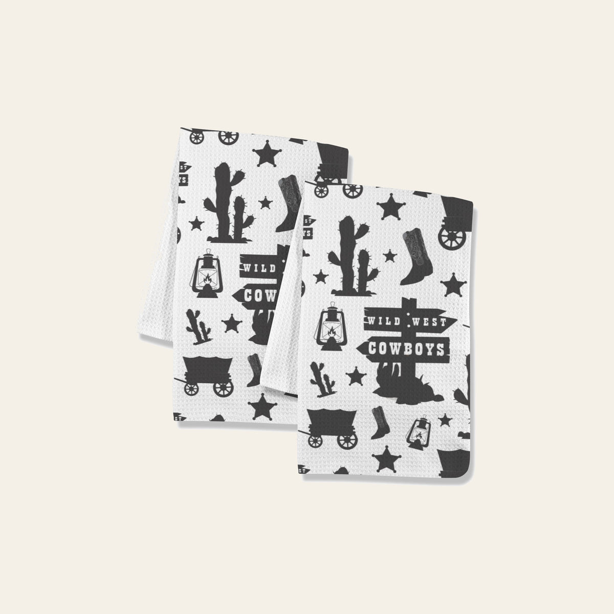 Baha Ranch Wild West Cowboys Set of 2 Dish Towels Made in America by Baha Ranch Western Wear