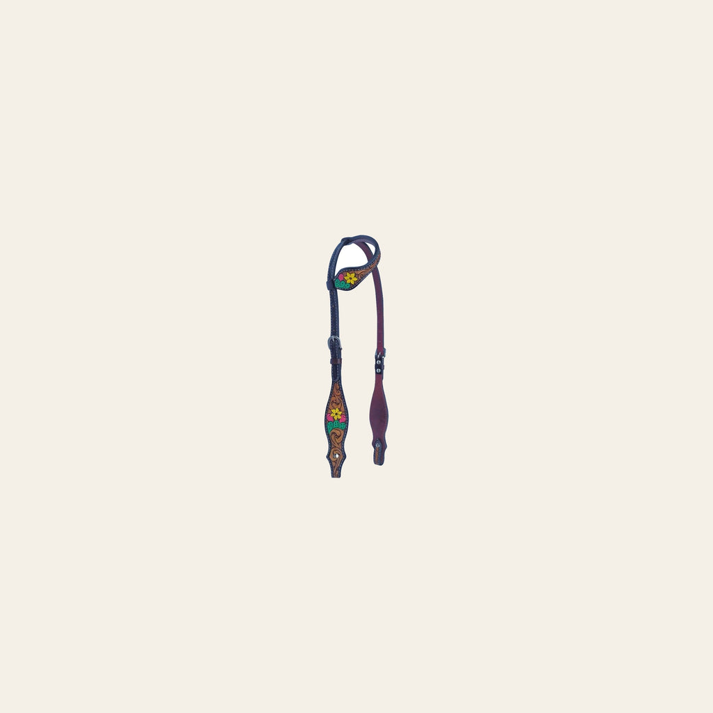 Bar H Equine American Leather Horse Saddle Tack One Ear Headstall Breast Collar Browband Wither Strap Set Tropical Cactus